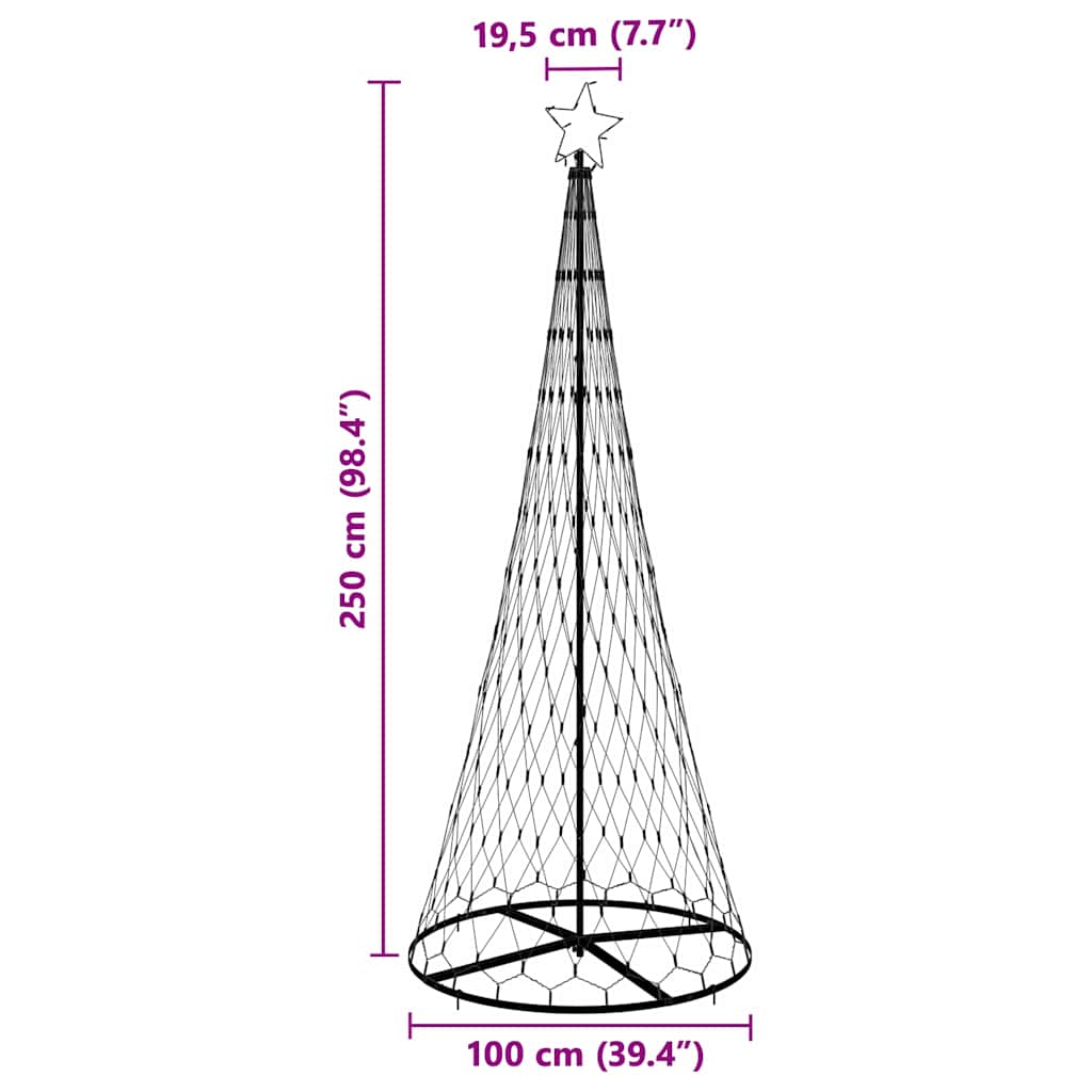 vidaXL LED Χριστουγεννιάτικο Δέντρο Ψυχρό λευκό 138.5 x 138.5 x 399 εκ