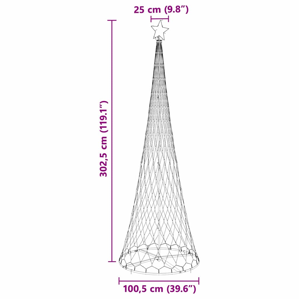 vidaXL LED Χριστουγεννιάτικο Δέντρο Ψυχρό λευκό 138.5 x 138.5 x 399 εκ