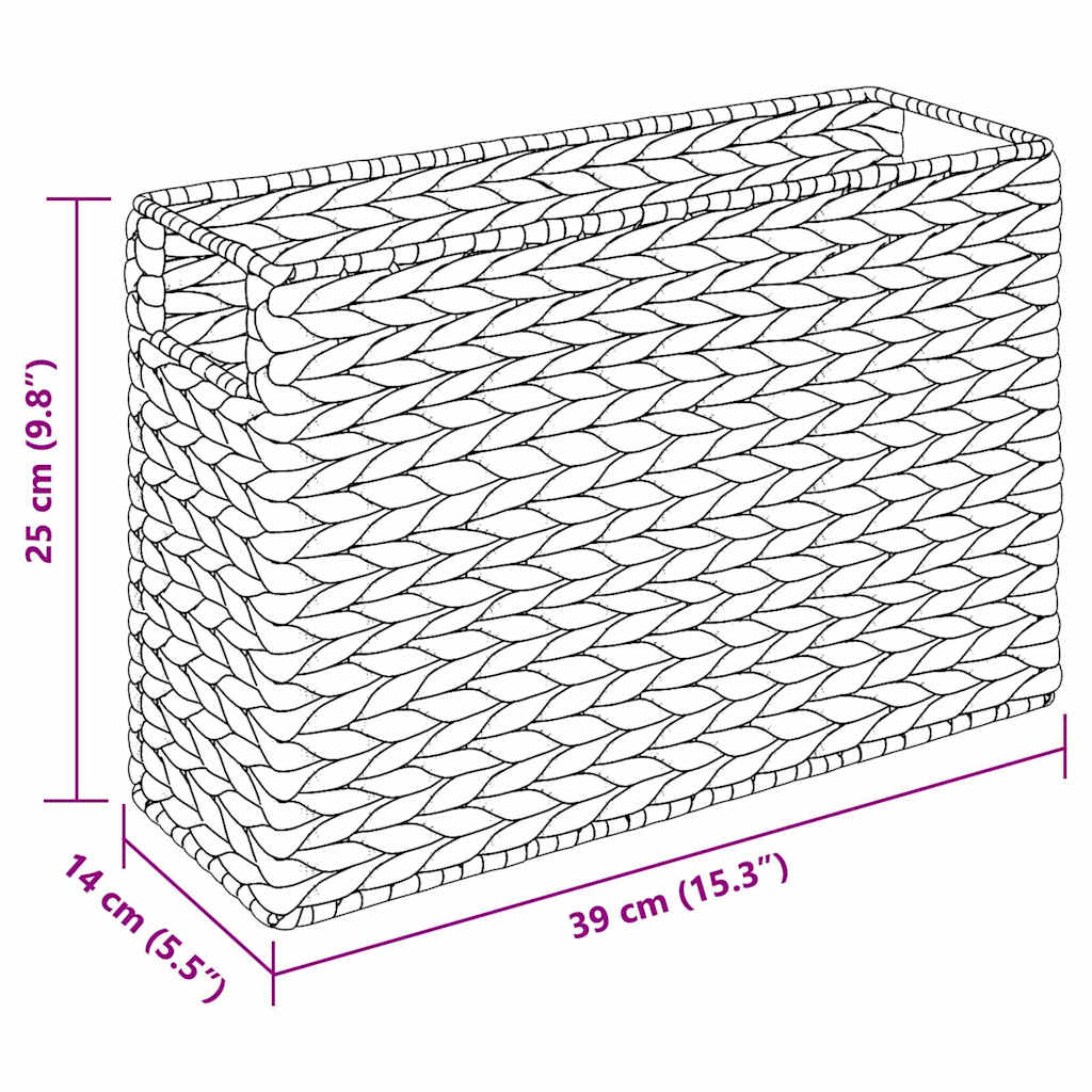 vidaXL Καλάθια Μαγazines 2 pcs Φυσικό 39 x 14 x 25 εκ Υάκινθος νερού
