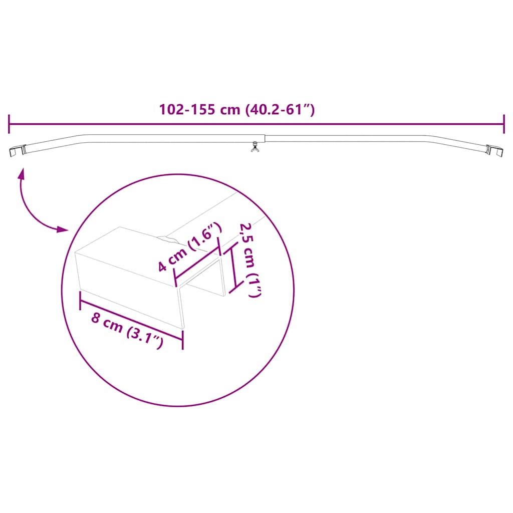 vidaXL Μπράκετ Ταυροειδούς για Τρέιλερ 4 Ασημί 102-155 cm Αλουμίνιο
