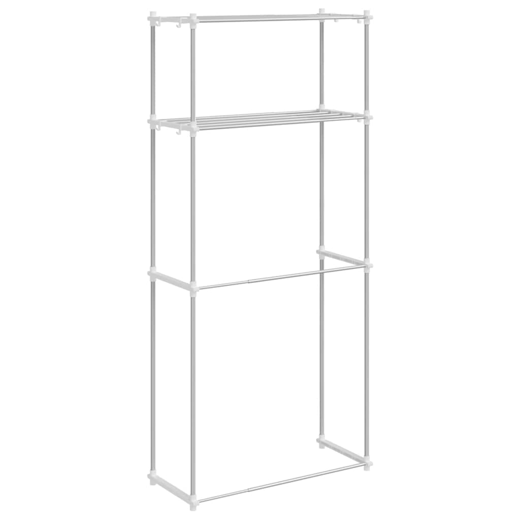vidaXL Ράφια πλυντηρίου ρούχων Λευκό 63 x 27 x 136 εκ. Αλουμίνιο