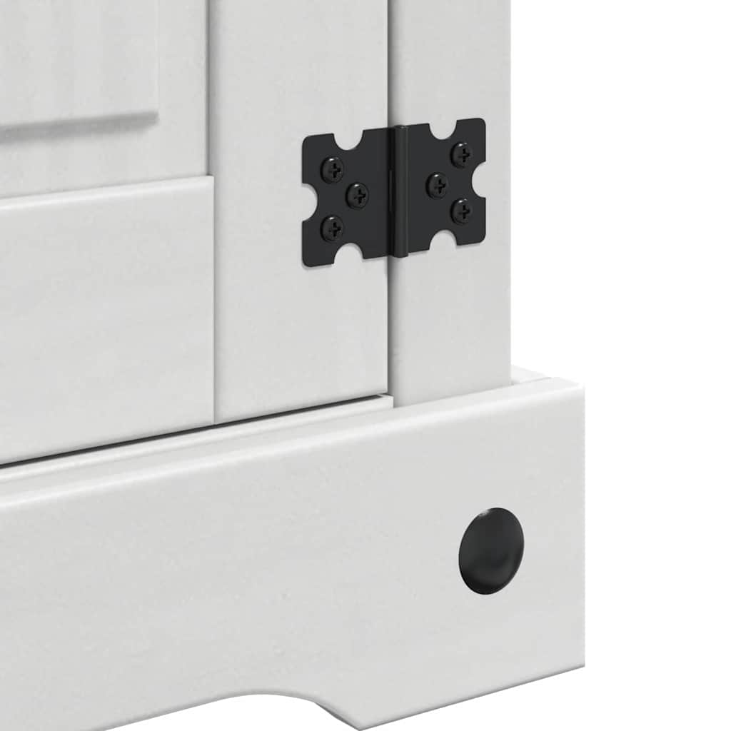 vidaXL Κομοδίνο με συρτάρι Λευκό 45 x 35 x 64 εκ. Στερεά ξυλεία πεύκου