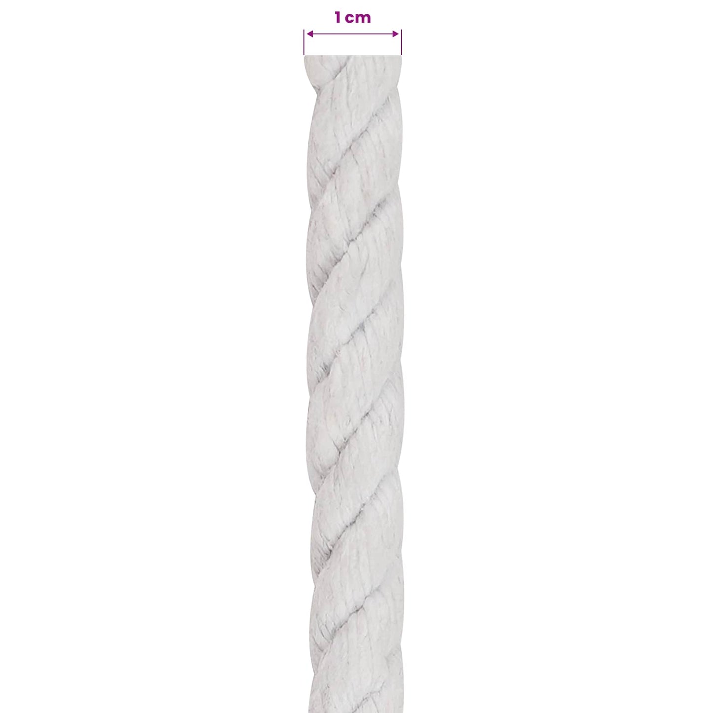 vidaXL Σχοινί Λευκό 1 x 1 x 25000 εκ Βαμβάκι
