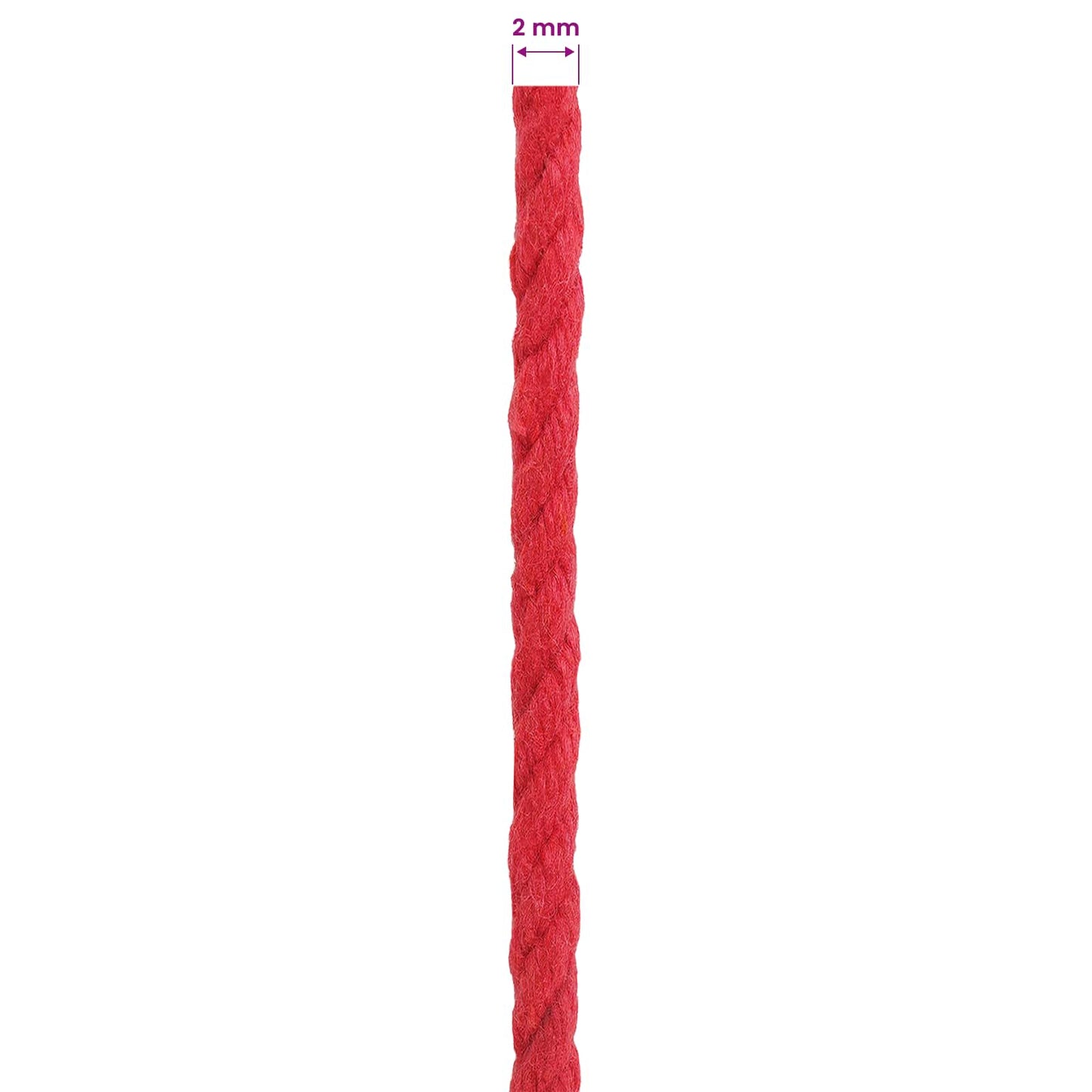 vidaXL Cotton Twine 2 τμχ. 2 mm 100 m Κόκκινο 100% Βαμβάκι