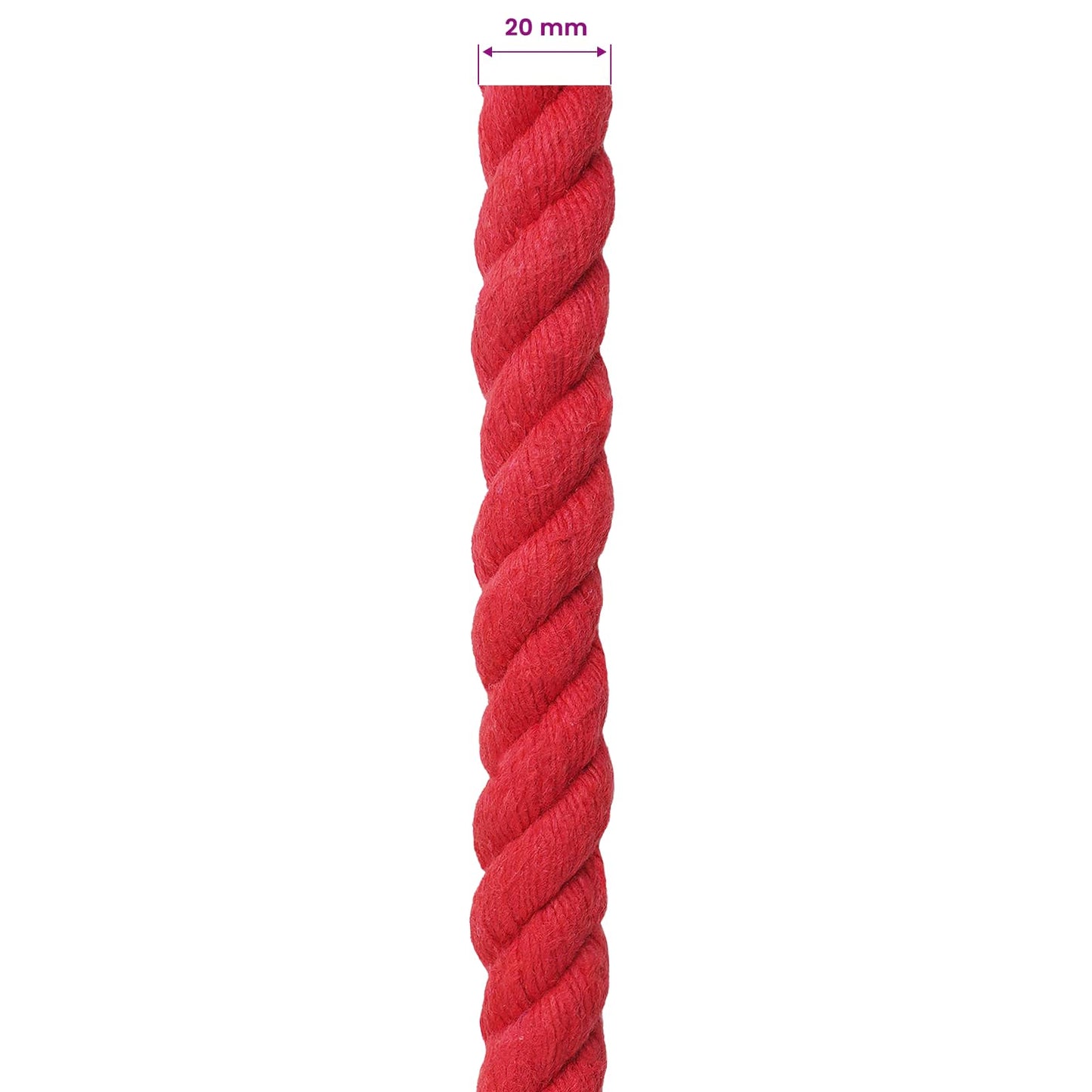 vidaXL Κωτόσχοινo 20 mm 25 m Κόκκινο 100% Βαμβάκι