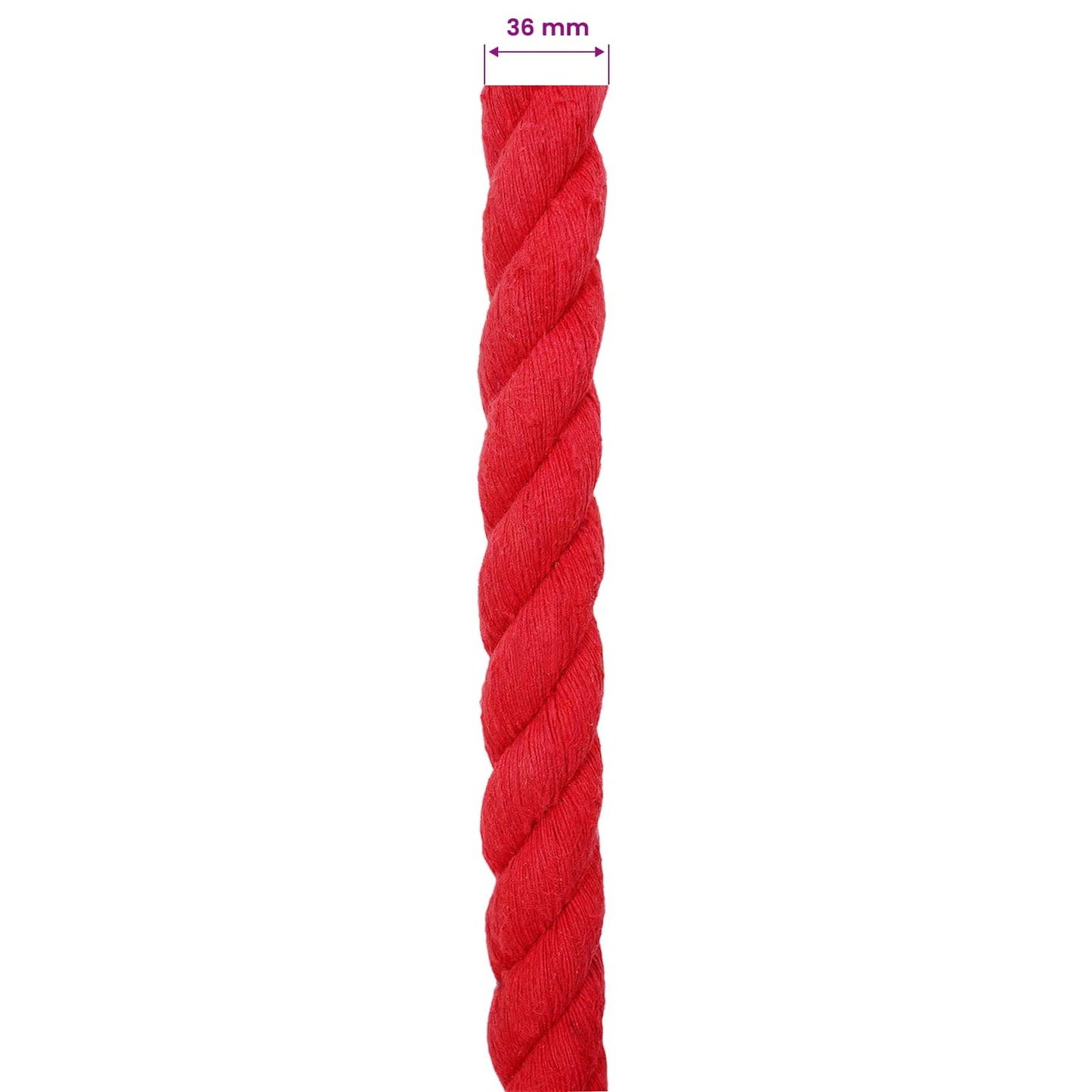 vidaXL Κωτόσχοινo 36 mm 5 m Κόκκινο 100% Βαμβάκι