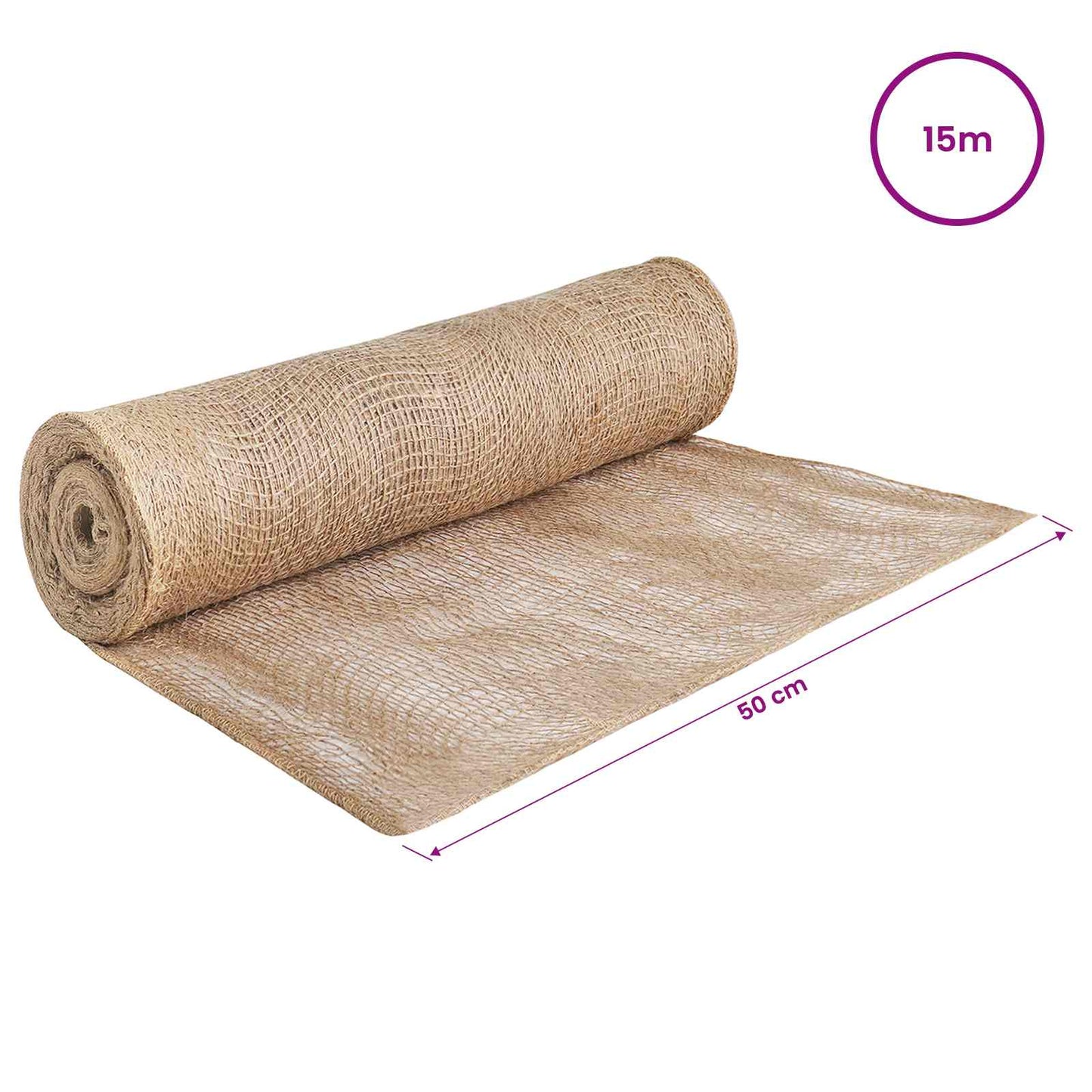 vidaXL Ρολό από Τζute Φυσικό 50 x 1500 εκ