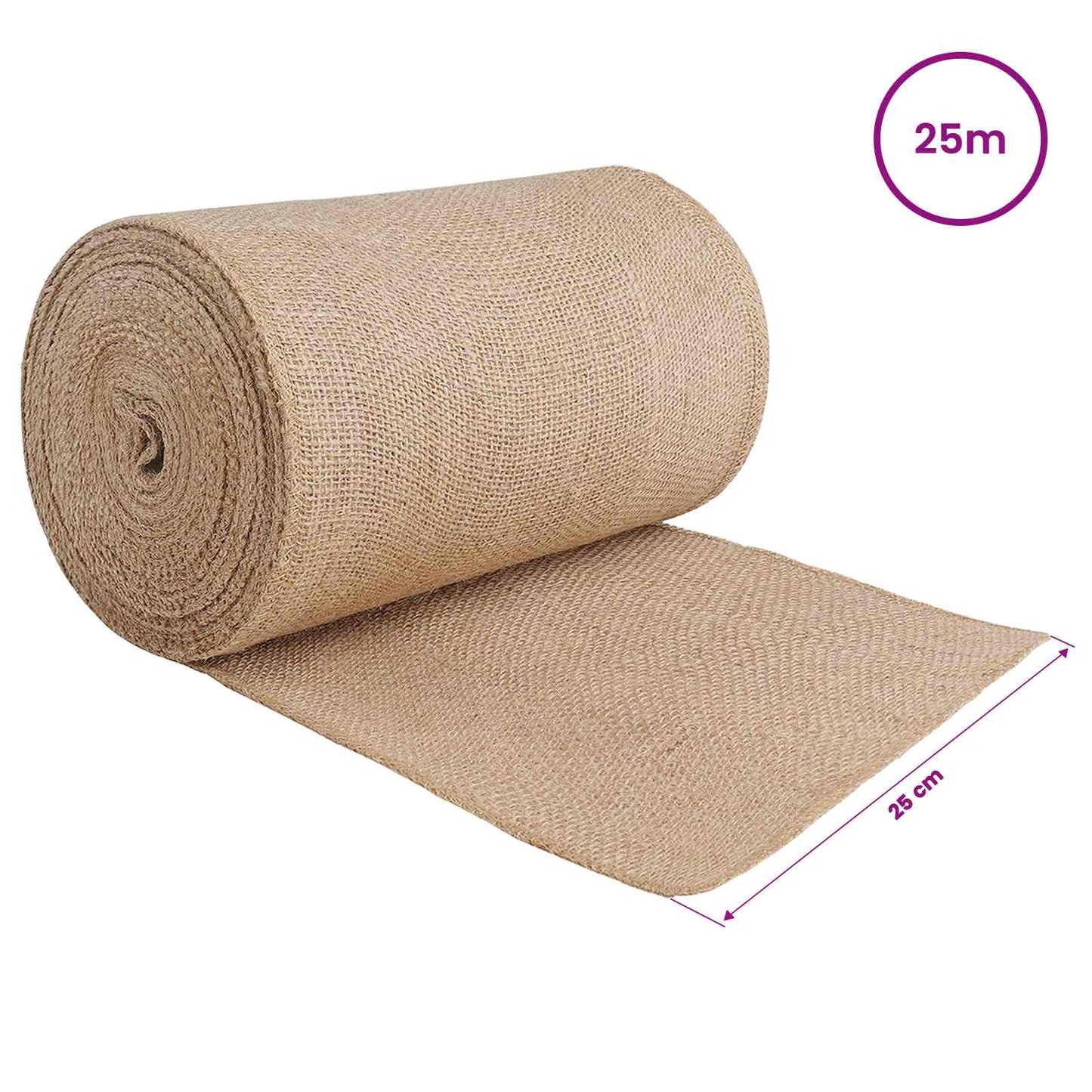vidaXL Ρολό από Τζute Φυσικό 25 x 2500 εκ