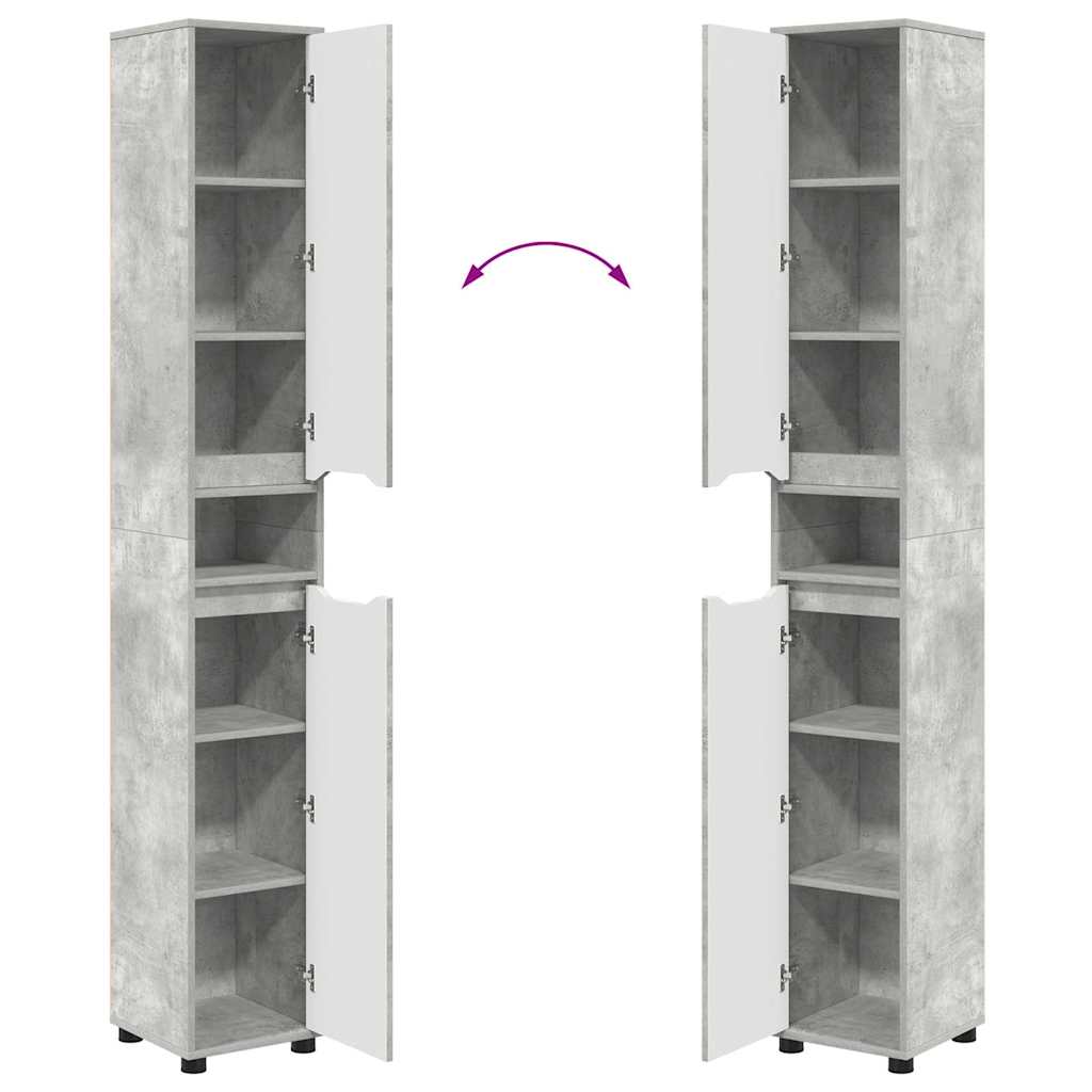 vidaXL Ντουλάπι Μπάνιου με ράφι Σκυρόδεμα Γκρι 30,5 x 30 x 195 εκ