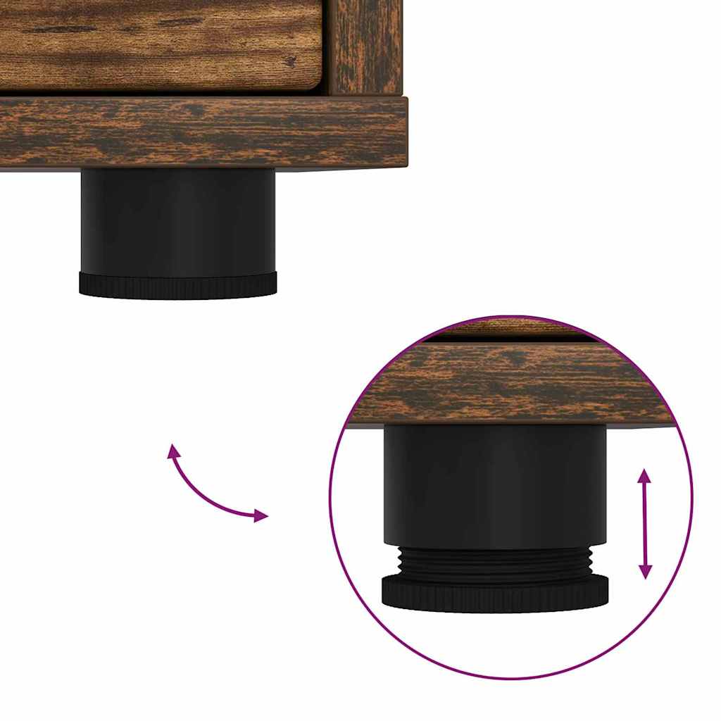 vidaXL Κομοδίνα με συρτάρι 2 pcs Καπνιστό Δρύς 30,5 x 30 x 43 εκ