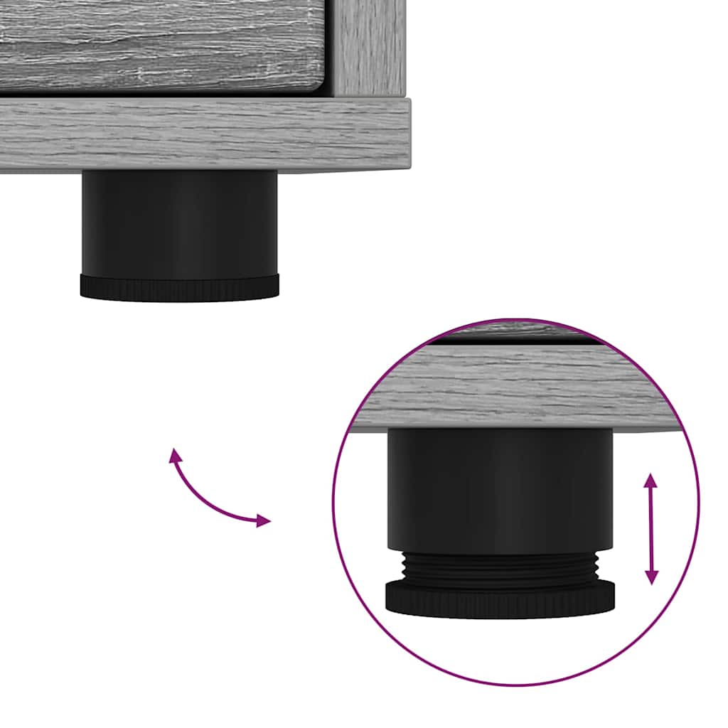 vidaXL Κομοδίνα με συρτάρι 2 pcs Γκρίζο Σονομα 30,5 x 30 x 43 εκ