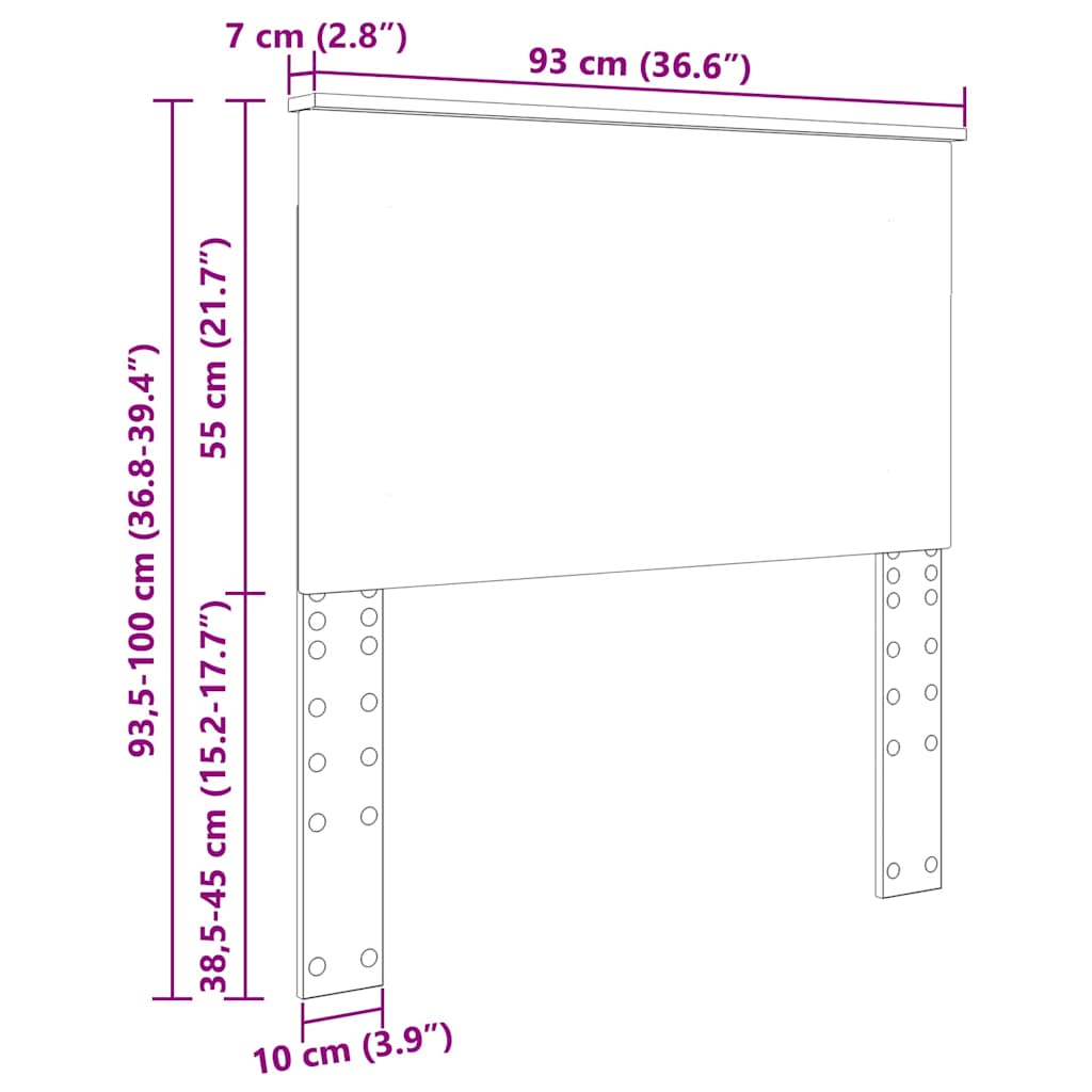vidaXL Κεφαλάρι με κεφαλάρι Δρύς Sonoma 90 cm Επεξεργασμένο ξύλο