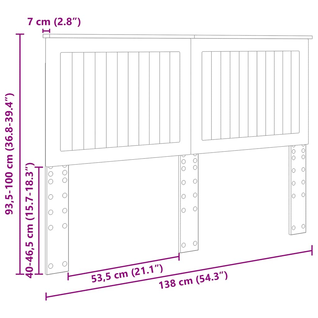 vidaXL Κεφαλάρι με κεφαλάρι Σκυρόδεμα Γκρι 135 cm Επεξεργασμένο ξύλο
