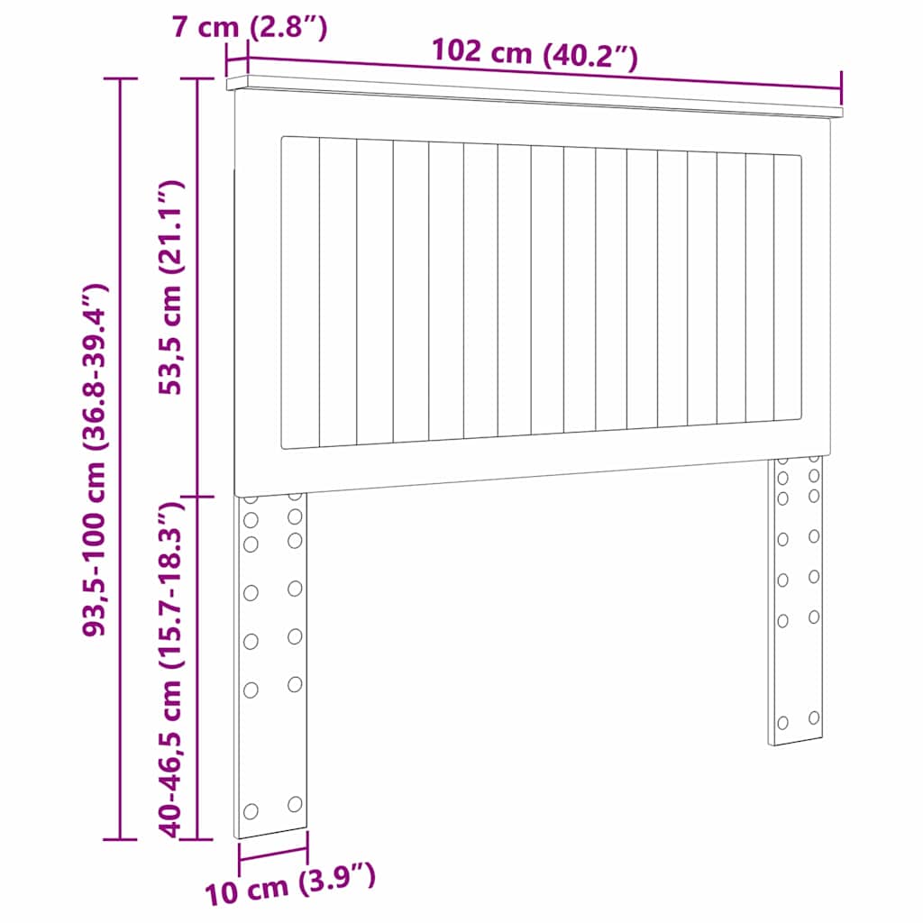 vidaXL Κεφαλάρι με κεφαλάρι Παλιό Ξύλο 100 cm Επεξεργασμένο ξύλο