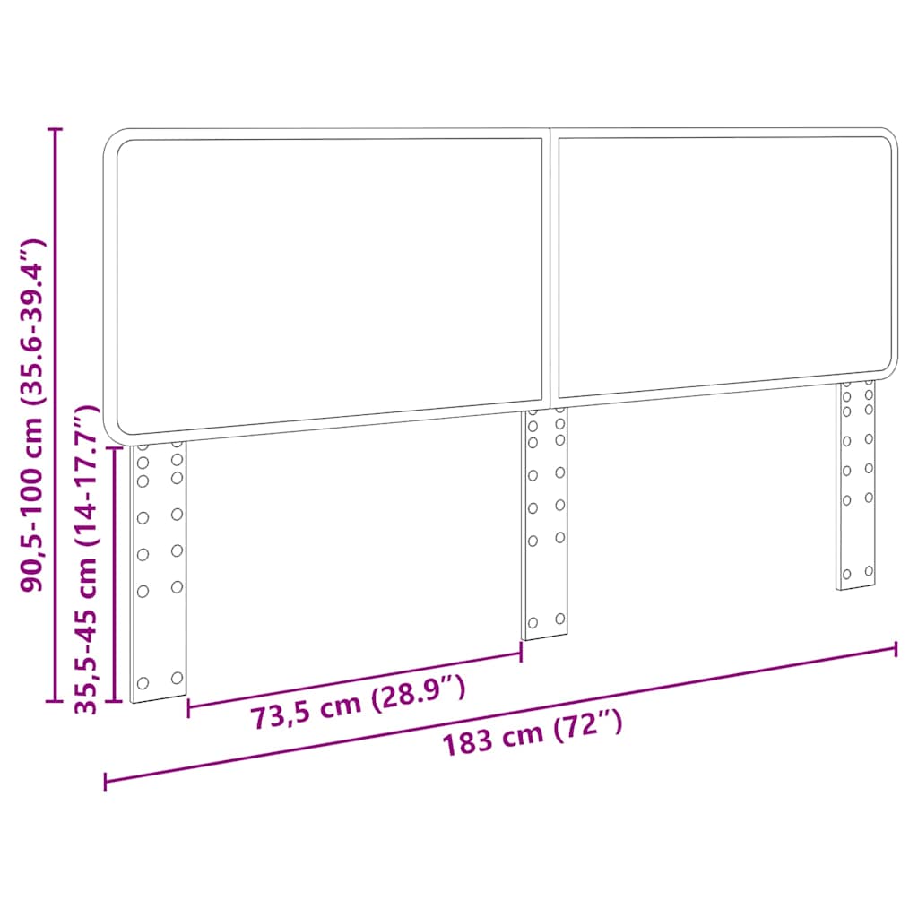 vidaXL Κεφαλάρι με κεφαλάρι Δρύς Sonoma 180 cm Επεξεργασμένο ξύλο