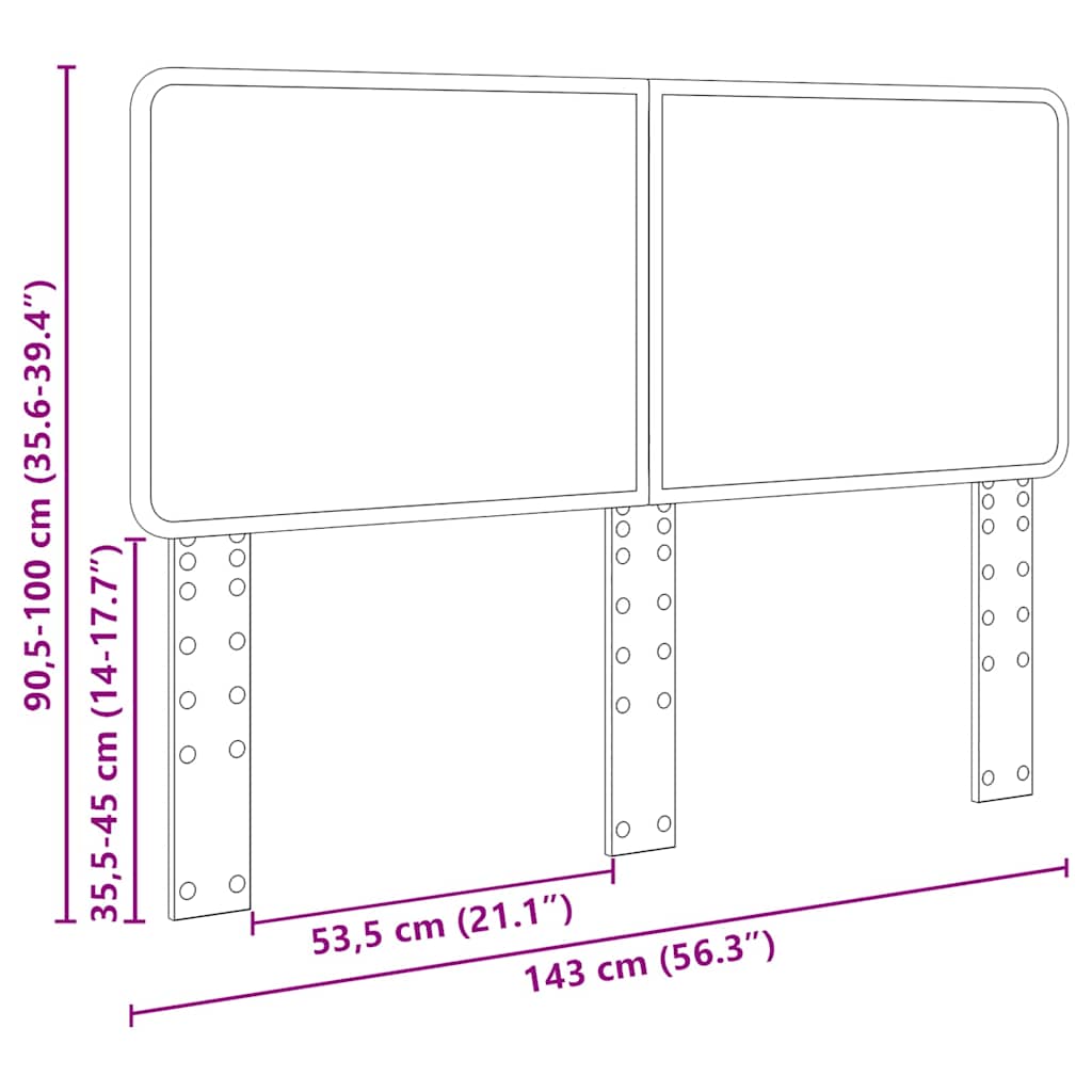 vidaXL Κεφαλάρι με κεφαλάρι Λαμπερό Λευκό 140 cm Επεξεργασμένο ξύλο