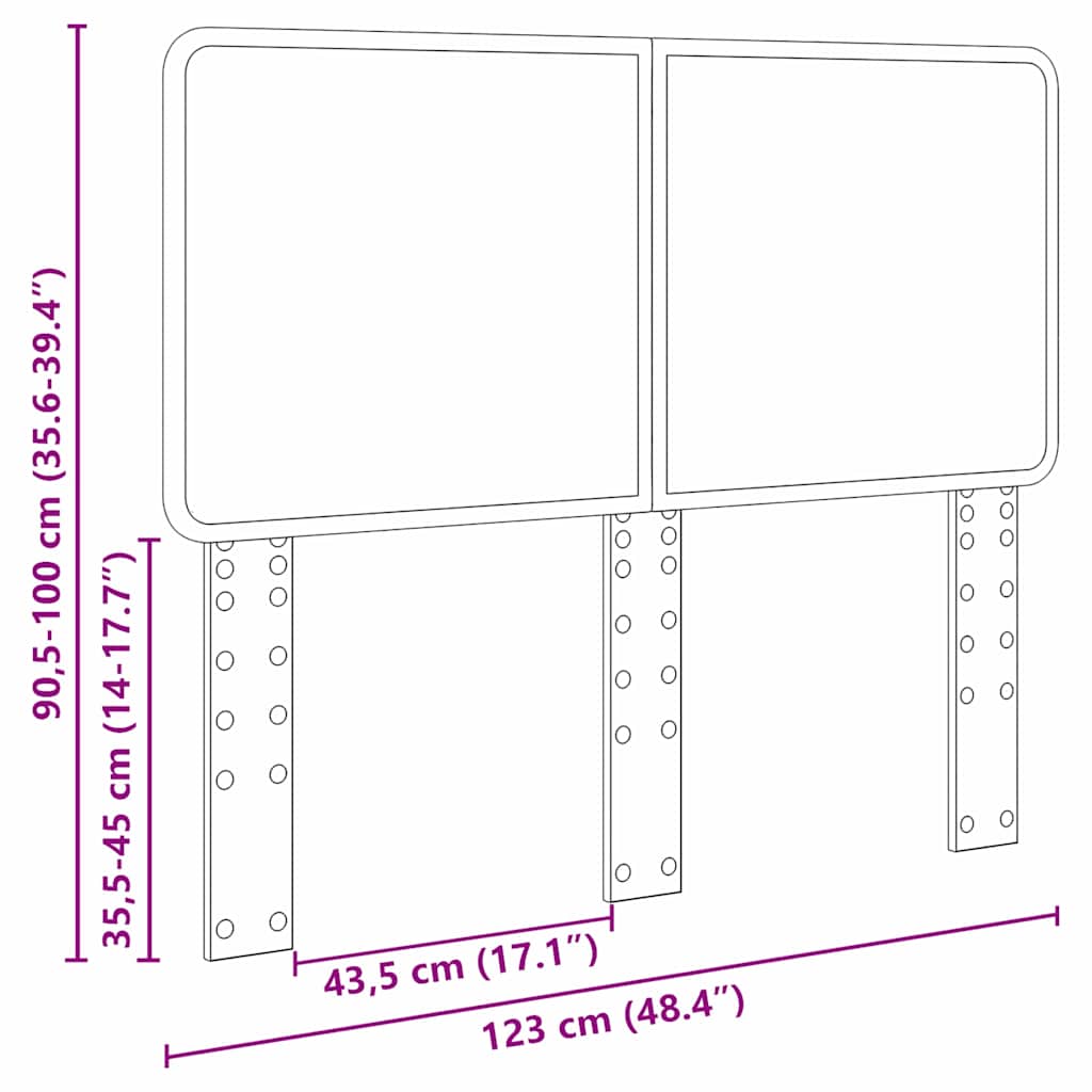 vidaXL Κεφαλάρι με κεφαλάρι Λευκό 120 cm Επεξεργασμένο ξύλο