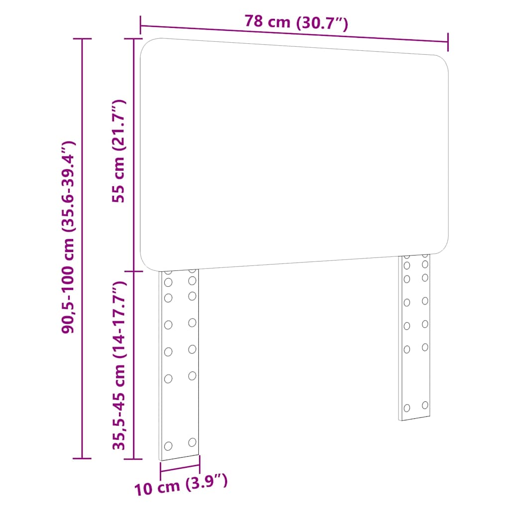 vidaXL Κεφαλάρι με κεφαλάρι Λαμπερό Λευκό 75 cm Επεξεργασμένο ξύλο