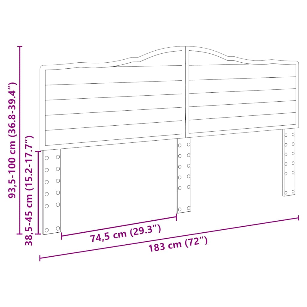 vidaXL Κεφαλάρι με κεφαλάρι Παλιό Ξύλο 180 cm Επεξεργασμένο ξύλο