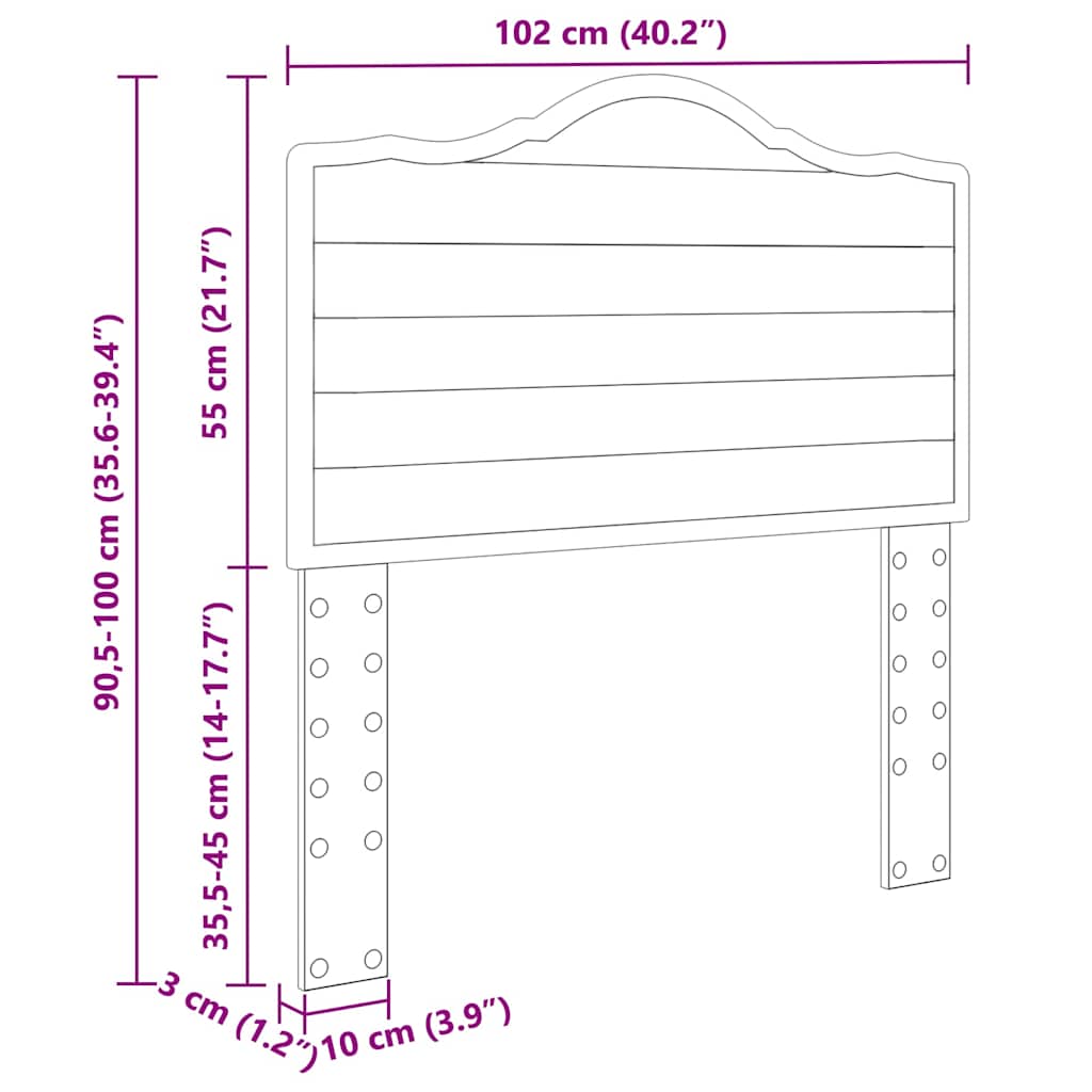 vidaXL Κεφαλάρι με κεφαλάρι Artisan Oak 100 cm Επεξεργασμένο ξύλο