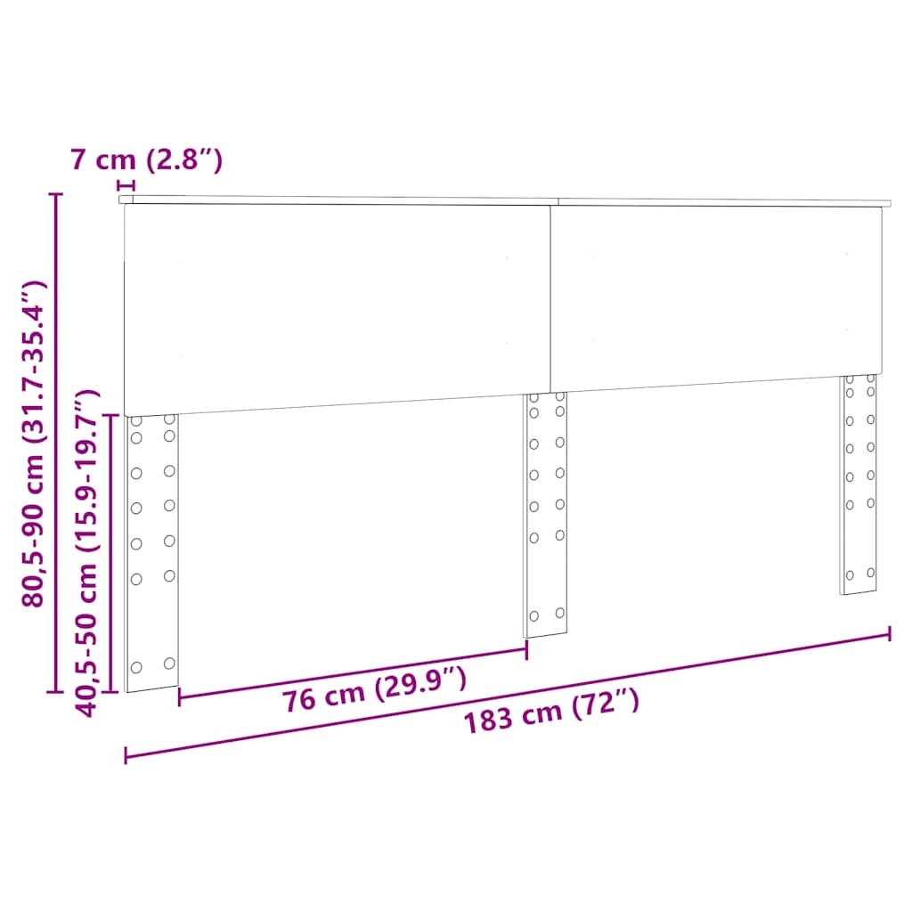 vidaXL Κεφαλάρι με κεφαλάρι Παλιό Ξύλο 180 cm Επεξεργασμένο ξύλο