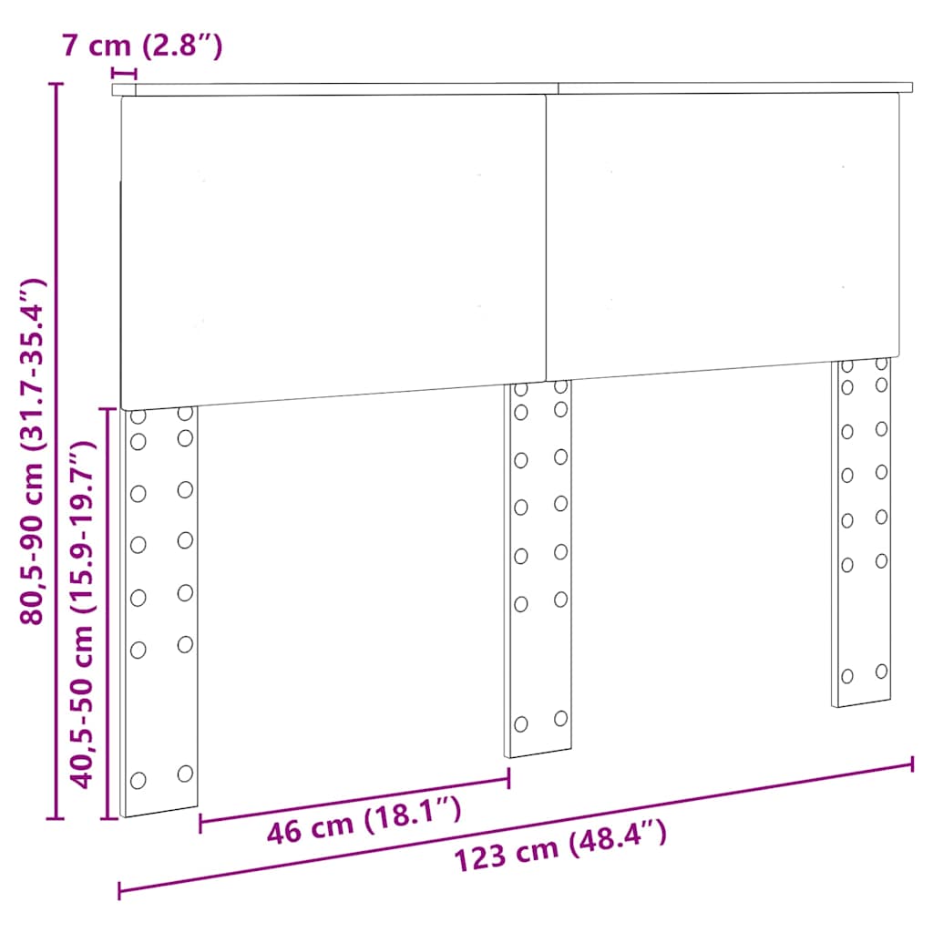 vidaXL Κεφαλάρι με κεφαλάρι Παλιό Ξύλο 120 cm Επεξεργασμένο ξύλο