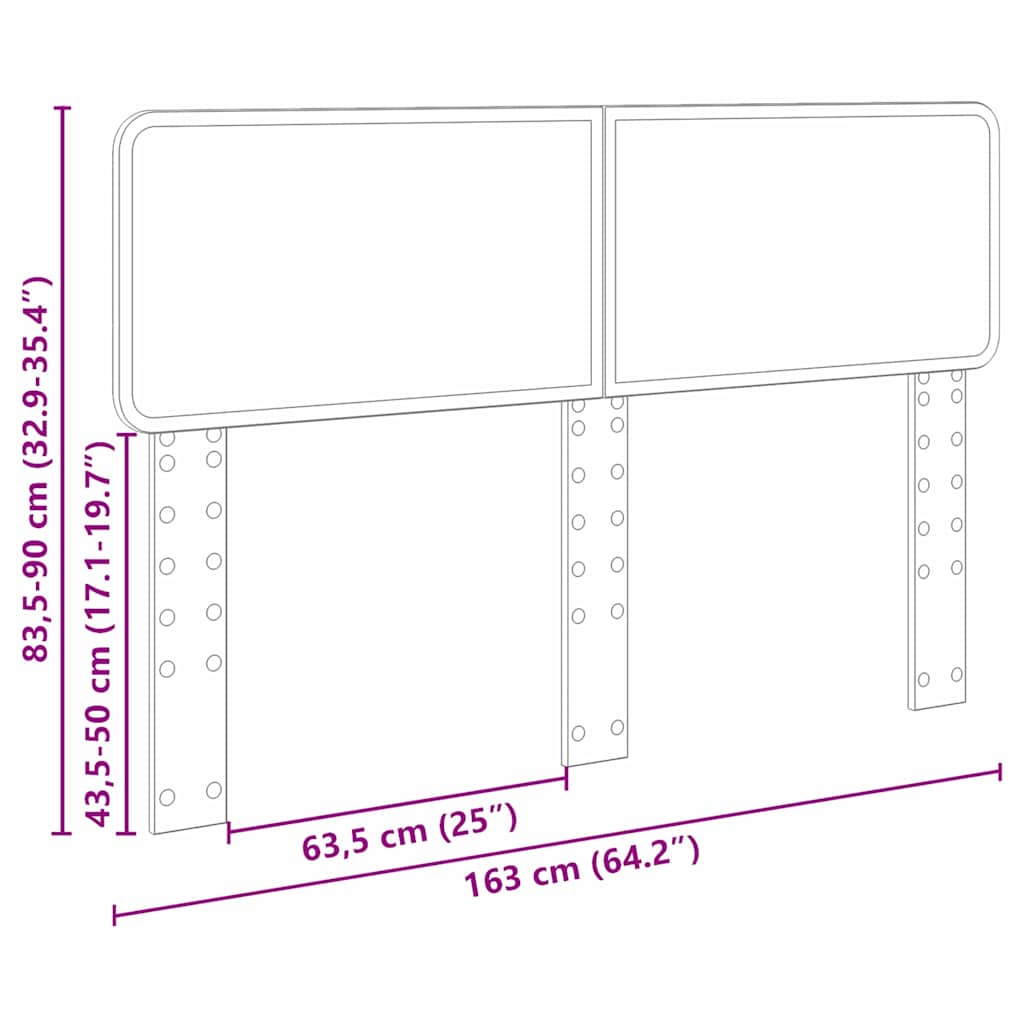vidaXL Κεφαλάρι με κεφαλάρι Σκυρόδεμα Γκρι 160 cm Επεξεργασμένο ξύλο