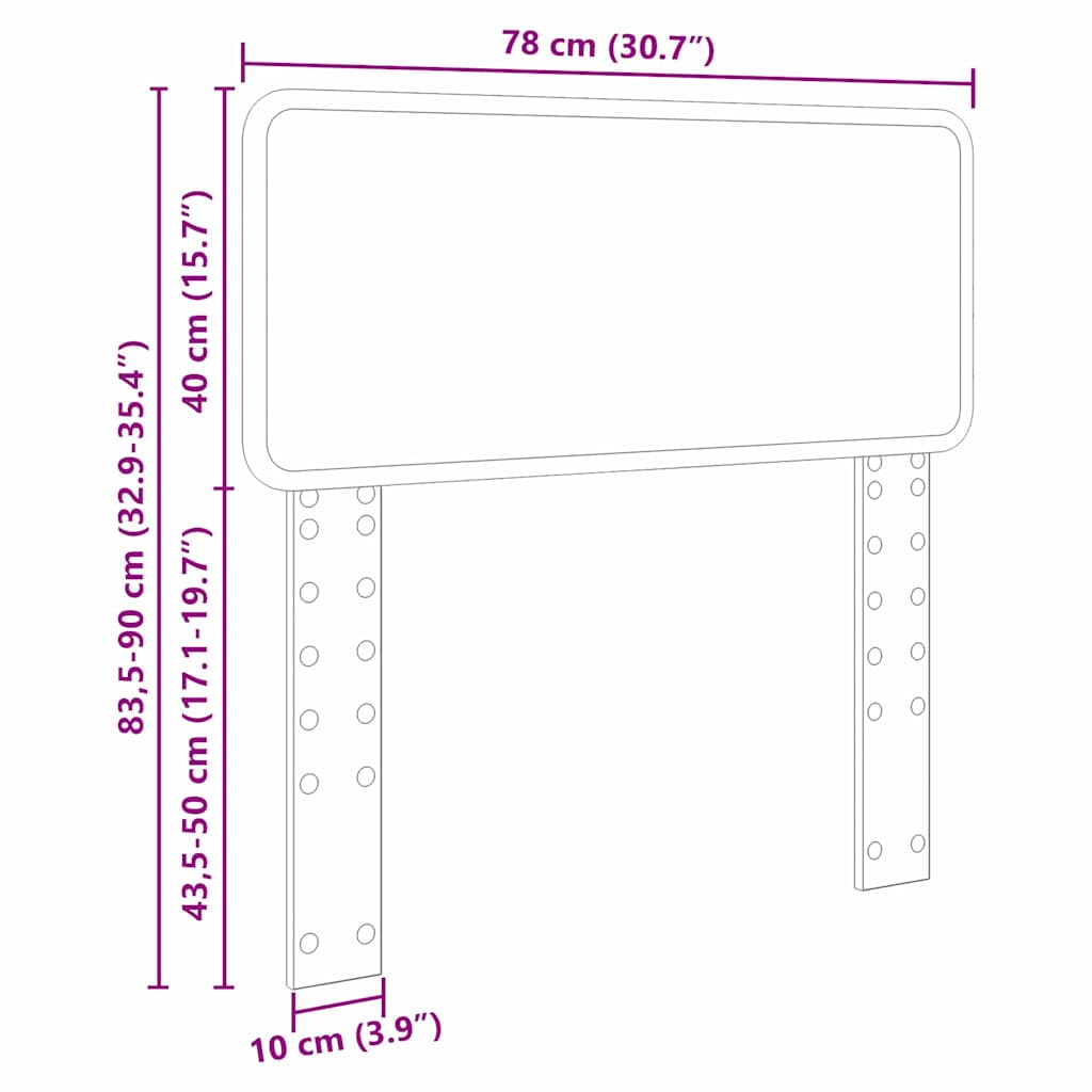 vidaXL Κεφαλάρι με κεφαλάρι Δρύς Sonoma 75 cm Επεξεργασμένο ξύλο