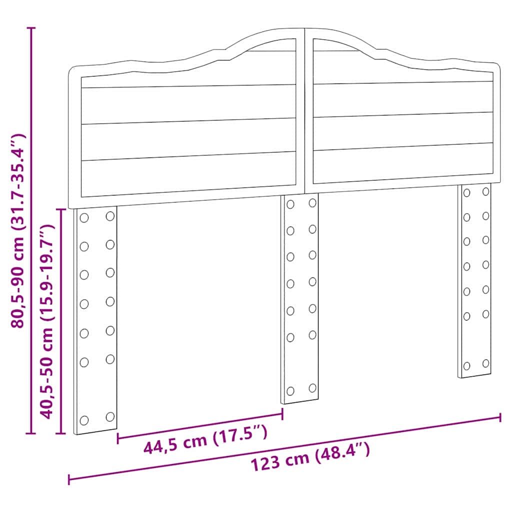 vidaXL Κεφαλάρι με κεφαλάρι Σκυρόδεμα Γκρι 120 cm Επεξεργασμένο ξύλο