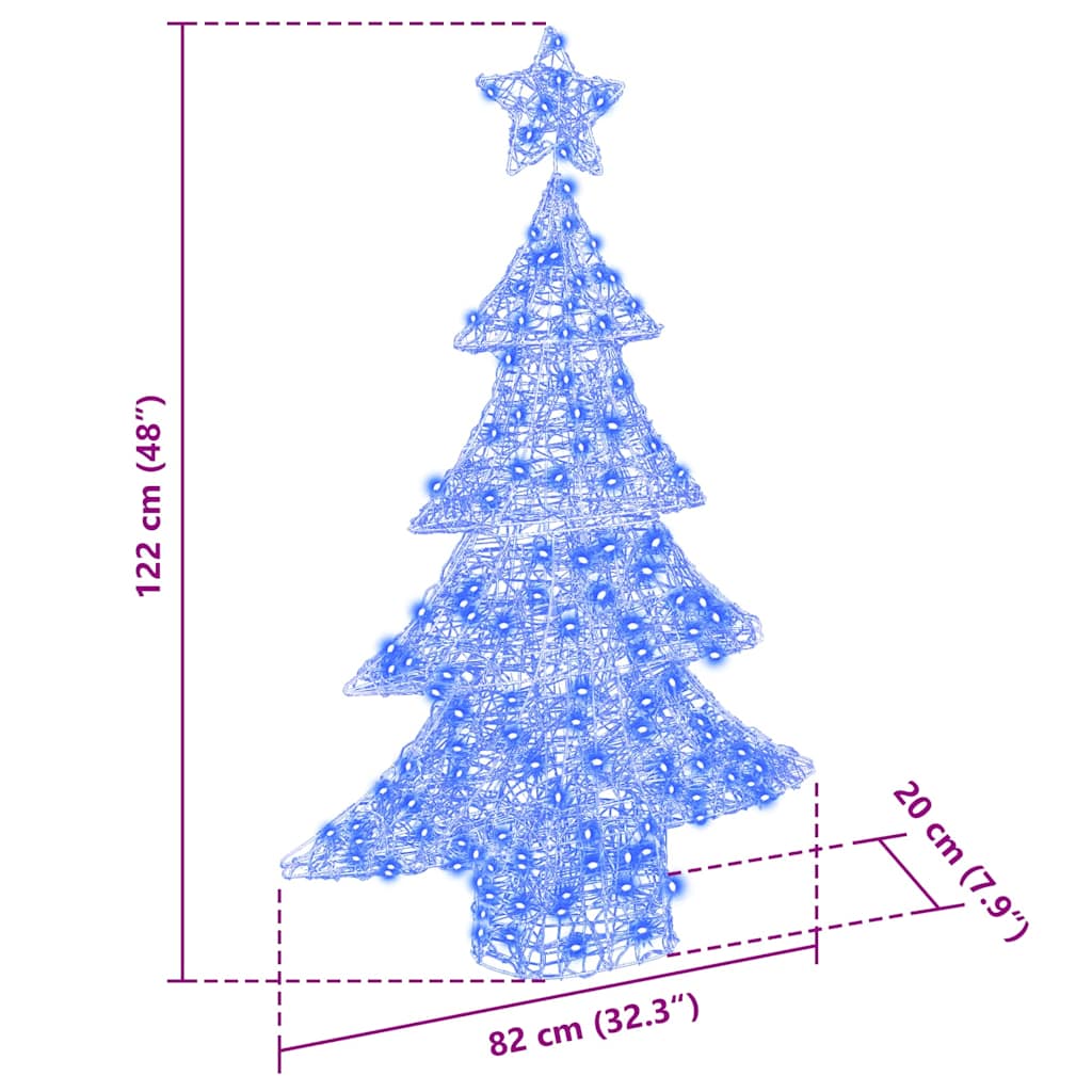vidaXL Χριστουγεννιάτικο Δέντρο με 100 LED Μπλε 120 cm Ακρυλικό