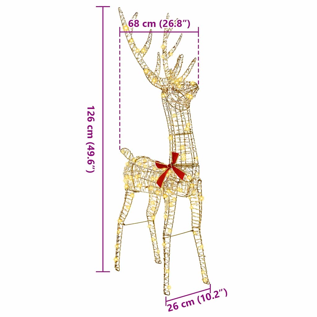 vidaXL 3D ελάφι Θερμό λευκό 128 εκ PET