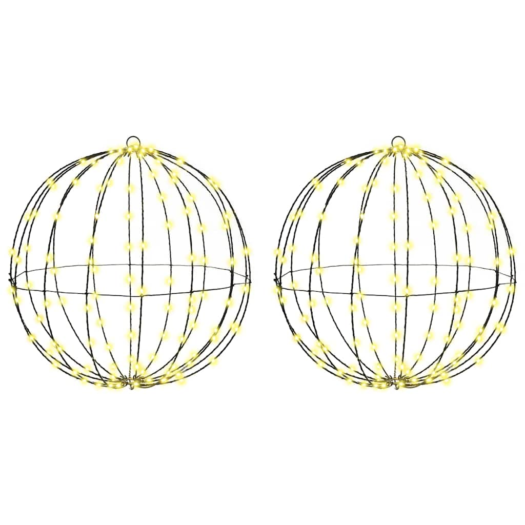 vidaXL Μπάλα με 320 LED 2 pcs Θερμό λευκό 50 cm Μέταλλο