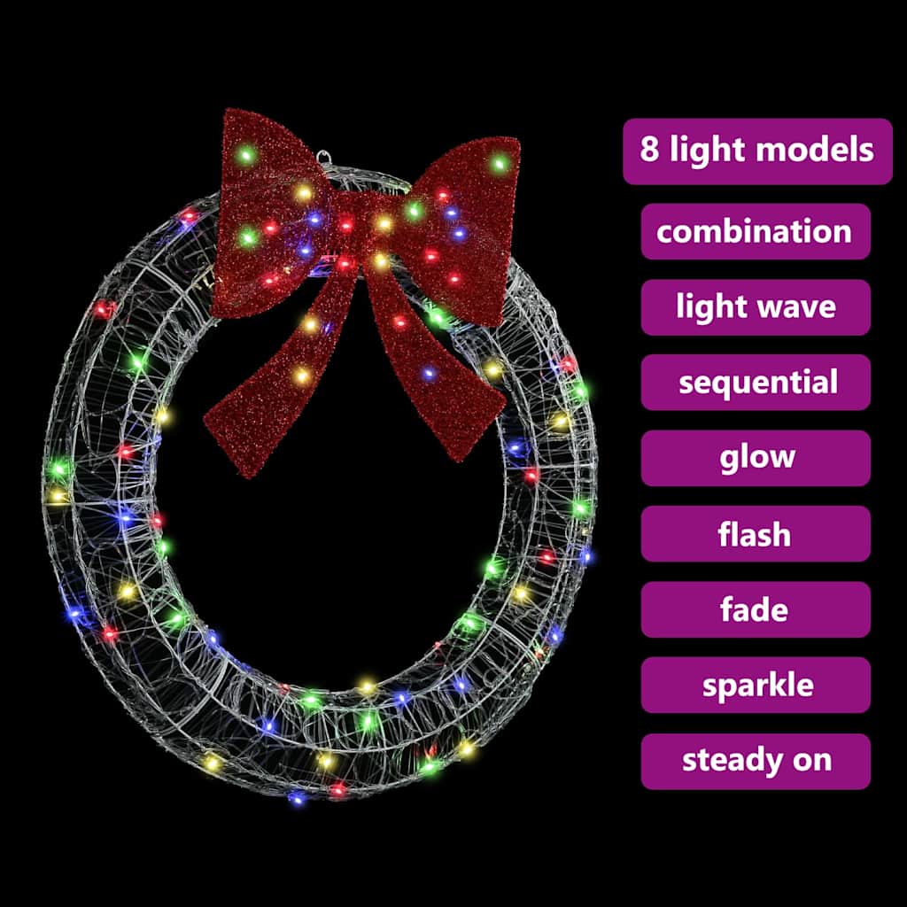vidaXL Στεφάνι με φώτα λωρίδας LED Πολύχρωμο 90 cm Ακρυλικό
