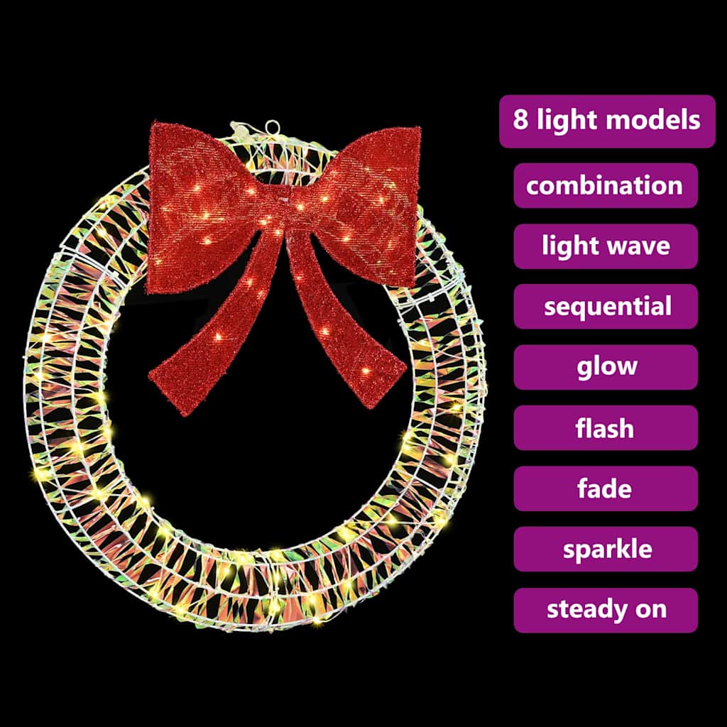 vidaXL Στεφάνι με 60 LED Θερμό λευκό 75 cm PET