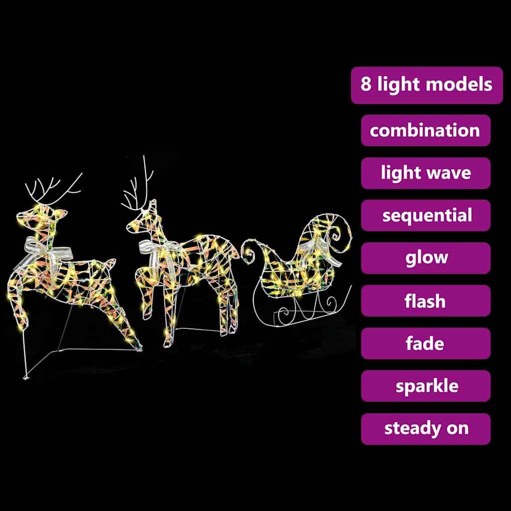 vidaXL LED Ρούντερ με 60 LED 3 pcs Θερμό λευκό PET