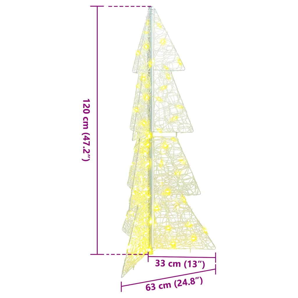 vidaXL Χριστουγεννιάτικο Δέντρο με 100 LED Θερμό λευκό 120 cm Ακρυλικό
