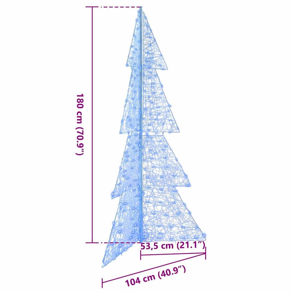 vidaXL Χριστουγεννιάτικο Δέντρο με 240 LED Μπλε 180 cm Ακρυλικό