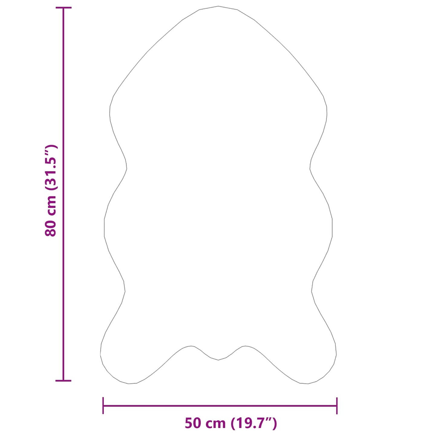 vidaXL Χαλί από τεχνητό πρόβειο δέρμα TAFALLA Γκρι 50 x 80 cm