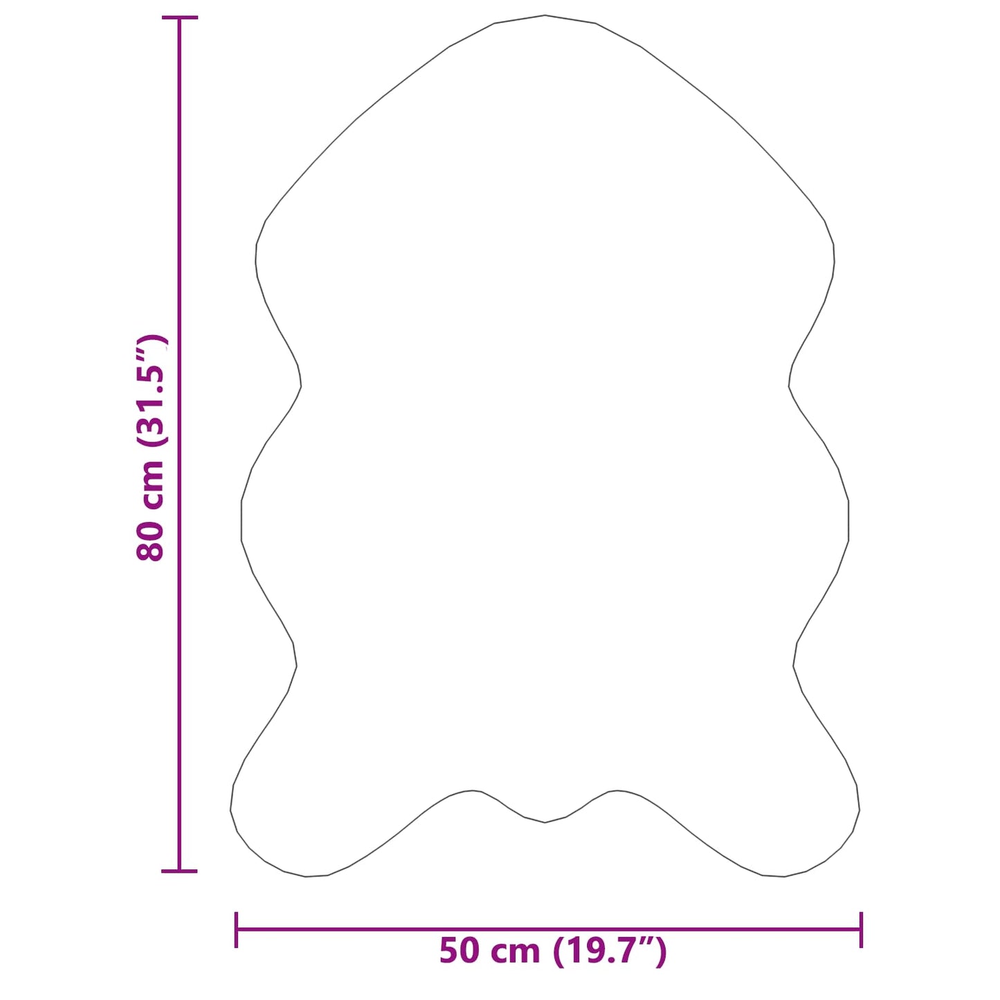 vidaXL Χαλί από τεχνητό πρόβειο δέρμα TAFALLA Μαύρο 50 x 80 cm