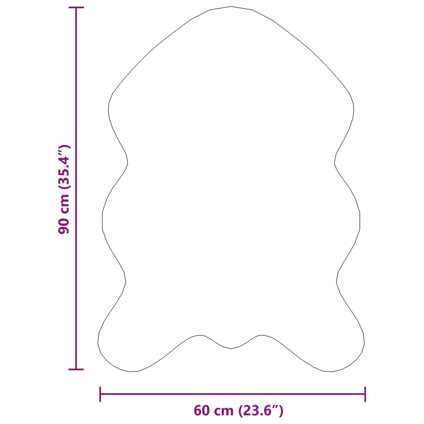 vidaXL Χαλί από τεχνητό πρόβειο δέρμα TAFALLA Μαύρο 60 x 90 cm