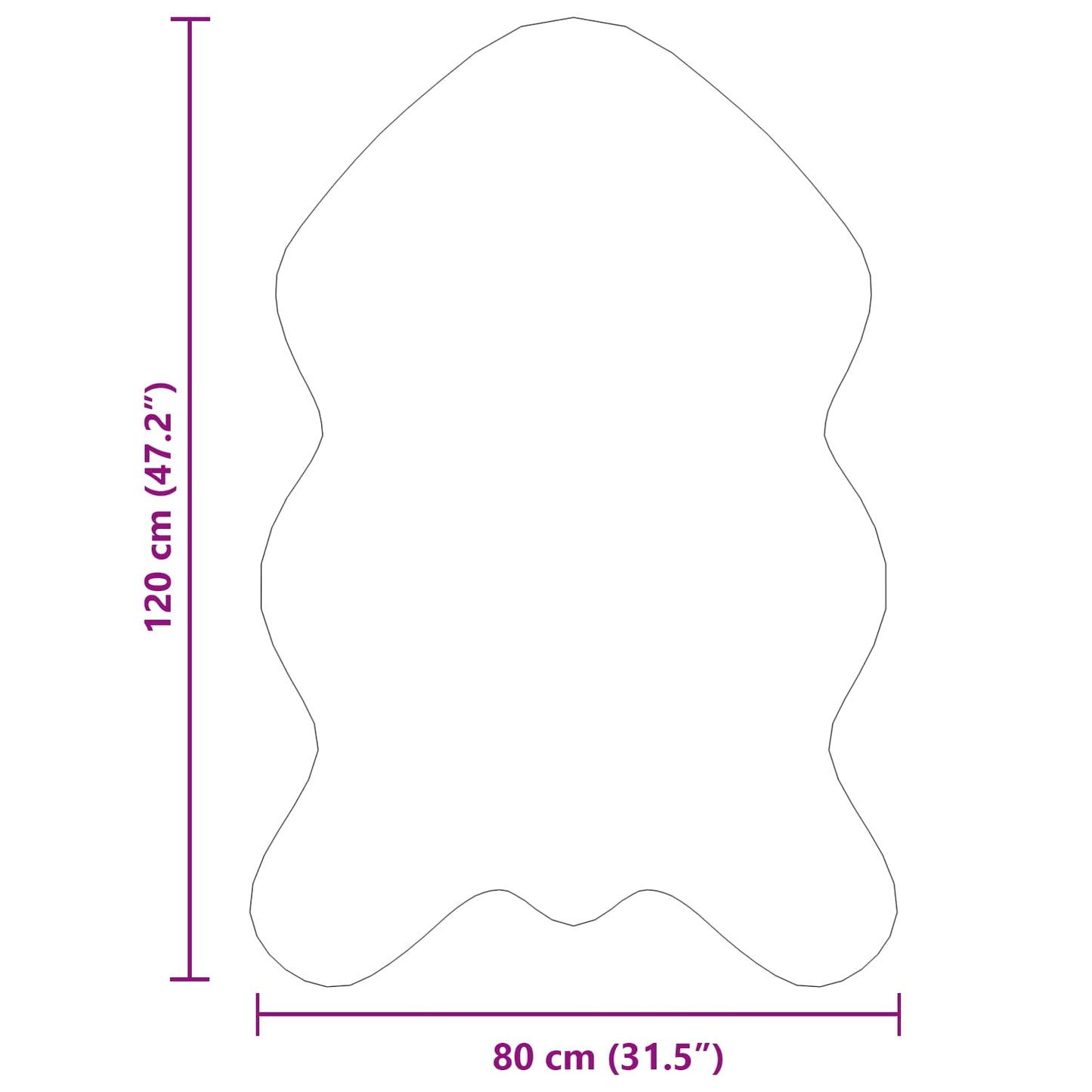 vidaXL Χαλί από τεχνητό πρόβειο δέρμα TAFALLA Μαύρο 80 x 120 cm