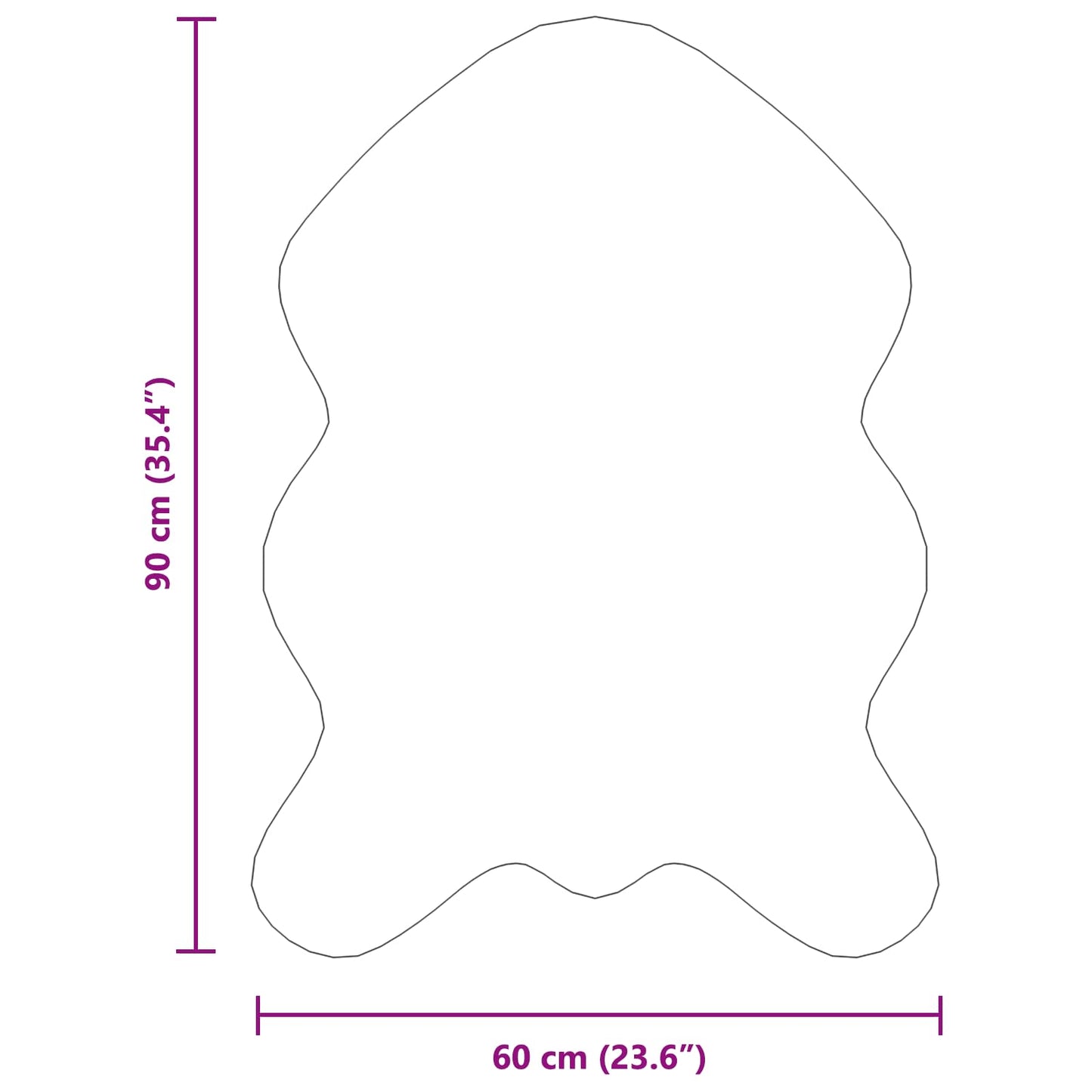 vidaXL Χαλιά Ψεύτικου Κουνελιού Olite Λευκό 60 x 90 cm Πολυεστέρας