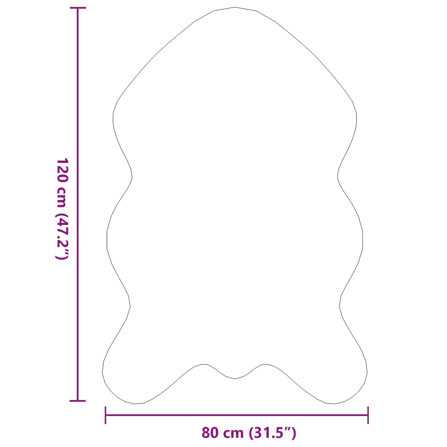 vidaXL Χαλιά Ψεύτικου Κουνελιού Olite Γκρι 80 x 120 cm Πολυεστέρας