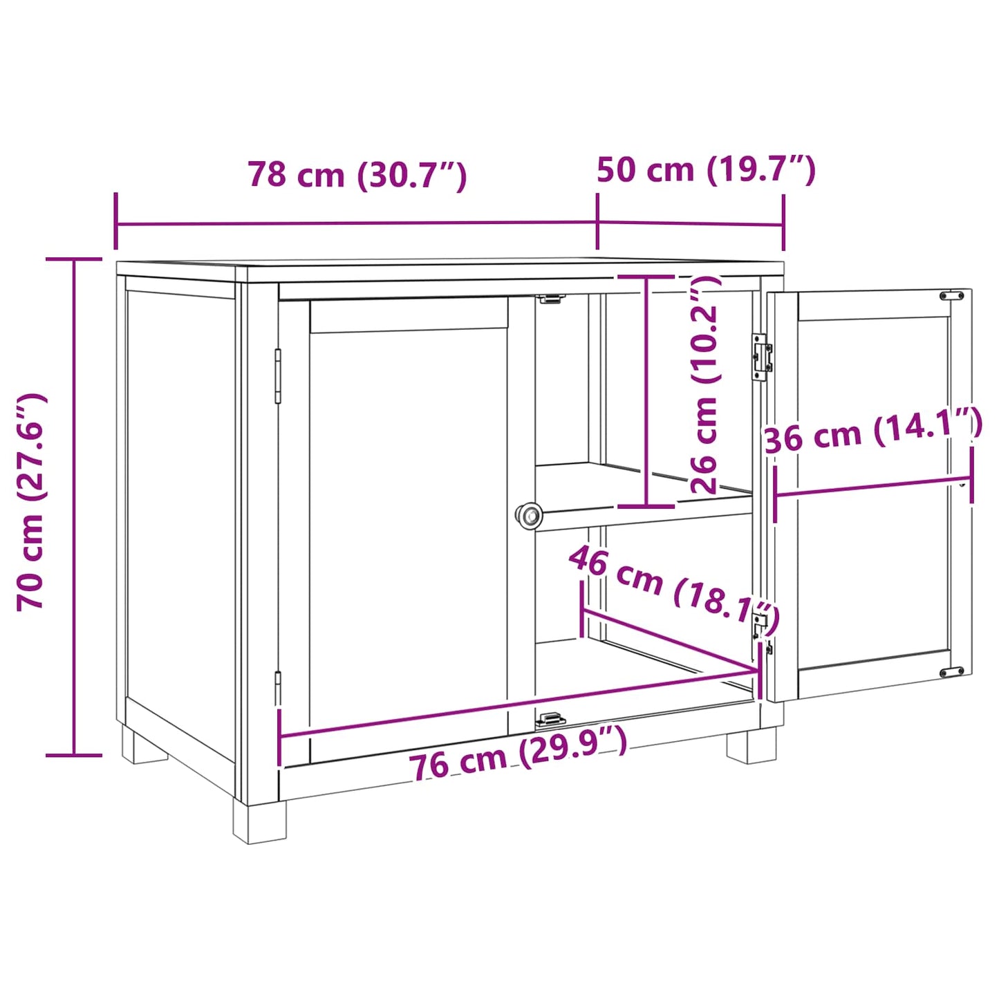 vidaXL Ντουλαπιού με αποθήκευση με πόρτα Καφέ Επεξεργασμένο ξύλο