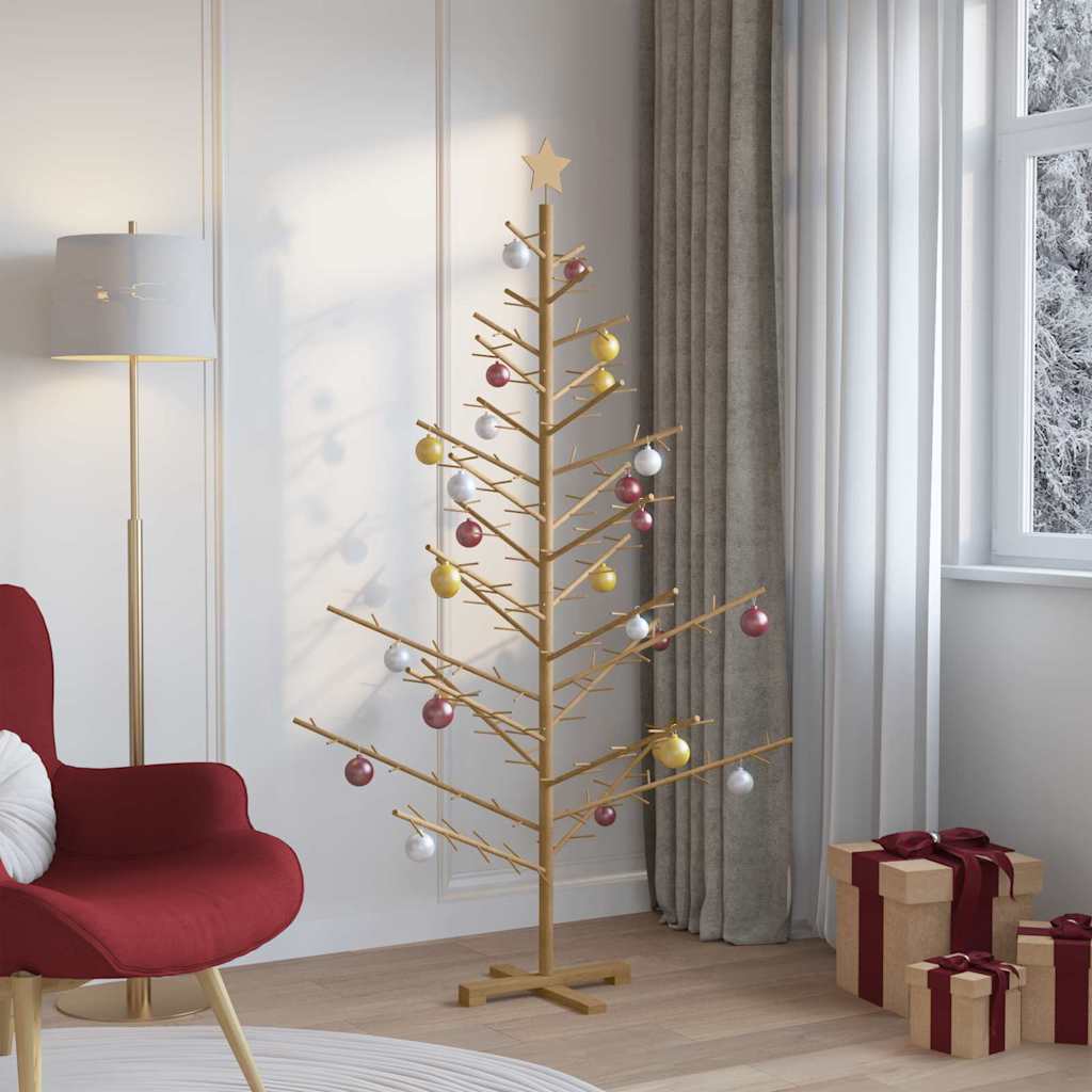 vidaXL Ξύλινο Χριστουγεννιάτικο Δέντρο Καφέ 180 cm Μασίφ ξύλο πεύκου