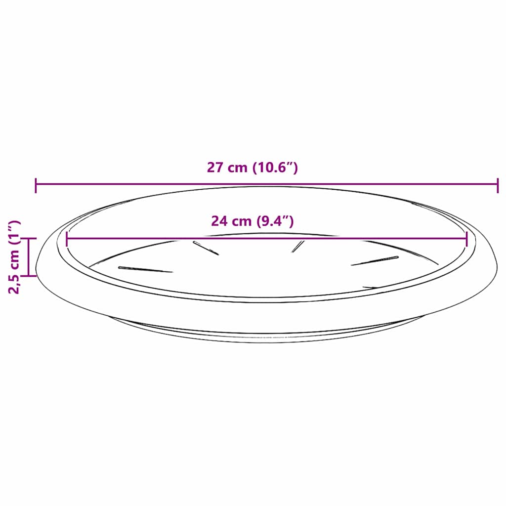 vidaXL Στρογγυλός Δίσκος Λουλουδιών 6 pcs Κεραμιδί Ø 27 x 2,5 εκ