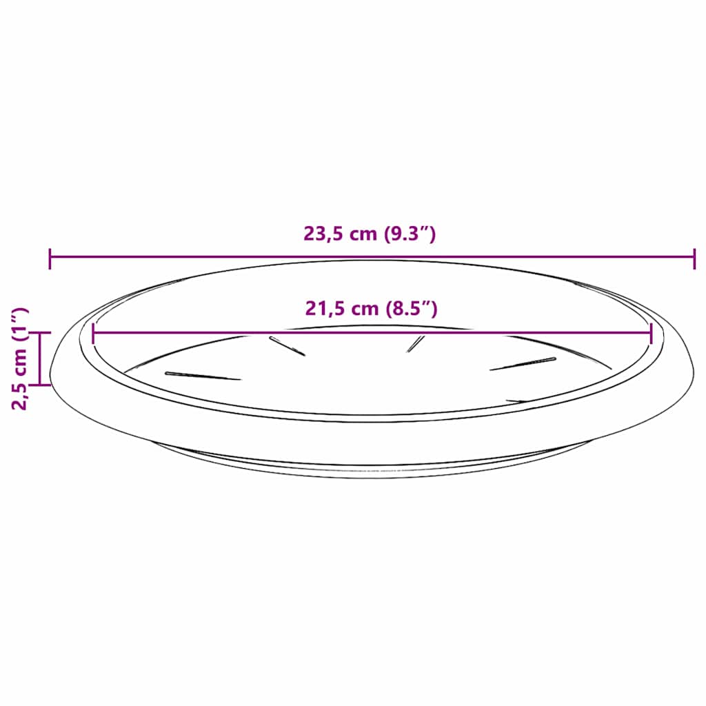 vidaXL Στρογγυλός Δίσκος Λουλουδιών 24 pcs Κεραμιδί Ø 23,5 x 2,5 εκ
