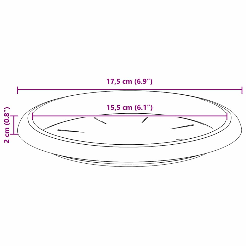 vidaXL Στρογγυλός Δίσκος Λουλουδιών 24 pcs Μαύρο Ø 17,5 x 2 εκ