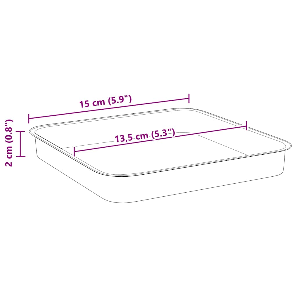 vidaXL Τετραγωνικός Δίσκος Λουλουδιών 24 pcs Μαύρο 15 x 15 x 2 εκ.