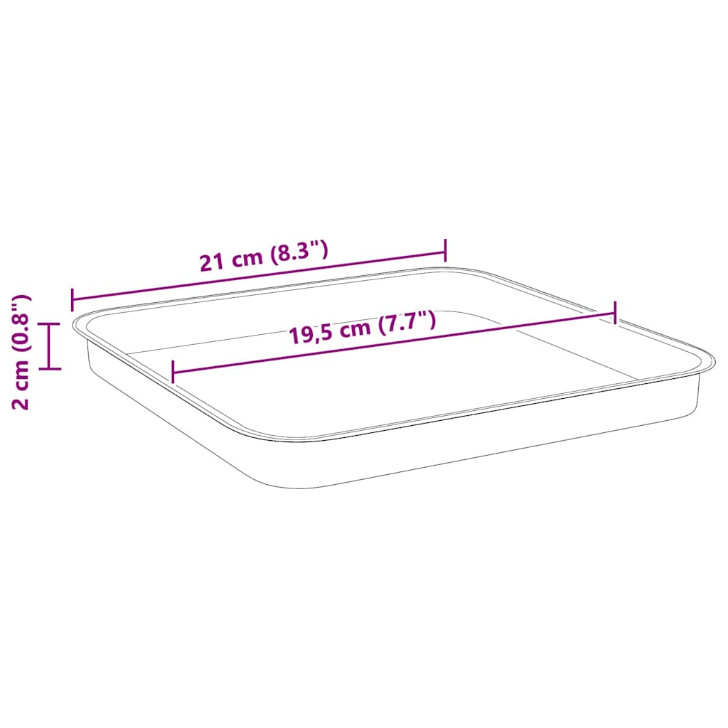 vidaXL Τετραγωνικός Δίσκος Λουλουδιών 24 pcs Μαύρο 21 x 21 x 2 εκ.